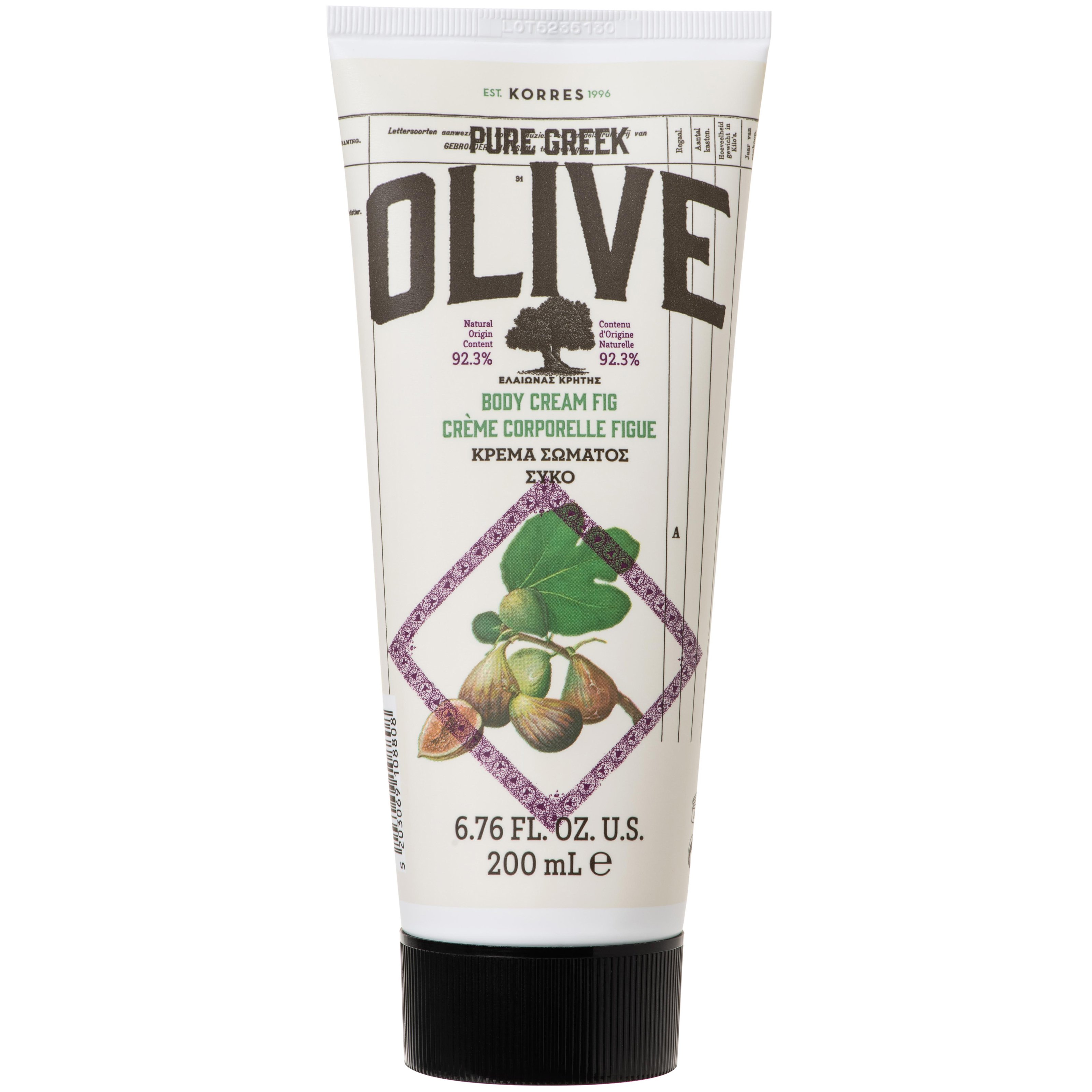 Korres Pure Greek Olive Body Cream Fig Ενυδατική Κρέμα Σώματος με Εξαιρετικό Παρθένο Ελαιόλαδο & Άρωμα Σύκο 200ml