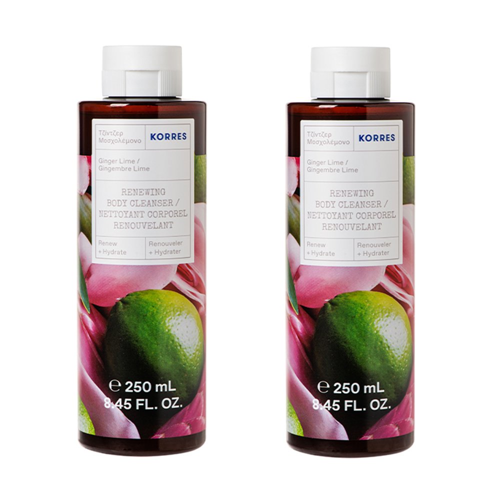 Korres Πακέτο Προσφοράς Renewing Body Cleanser with Ginger & Lime Αφρόλουτρο με Νότες Από Lime και Ginger 1+1 Δώρο 2x250ml