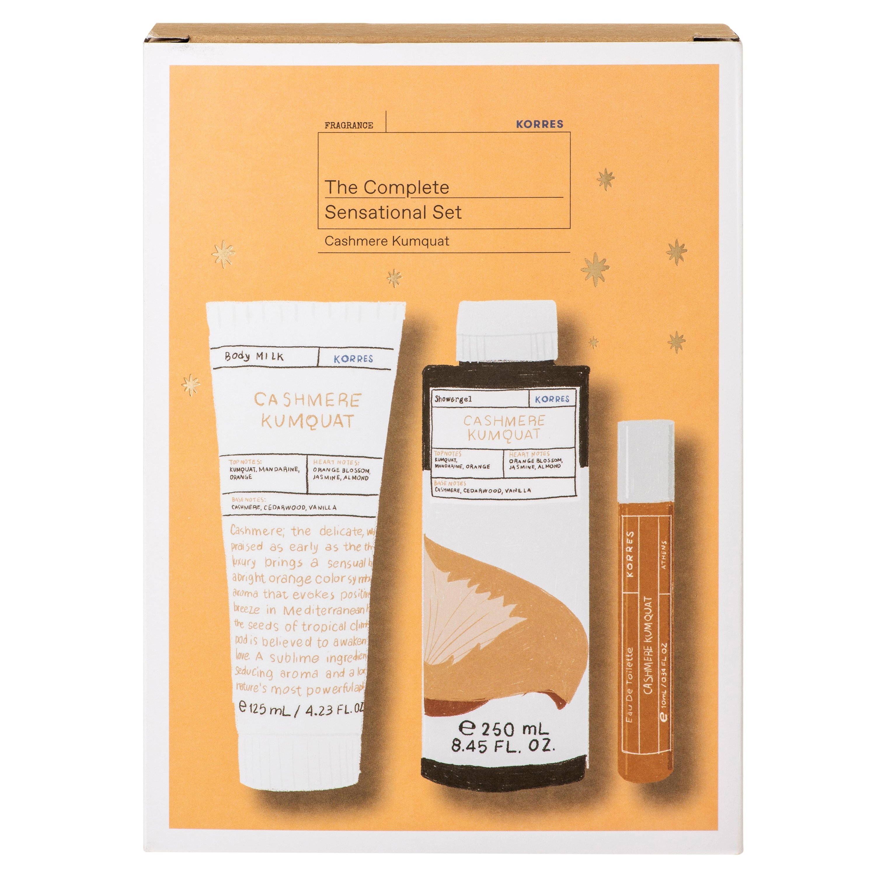 Korres Gift Set The Complete Sensational Set Cashmere Kumquat Body Milk 125ml,Showergel 250ml & Eau De Toilette 10ml Ειδική Τιμή