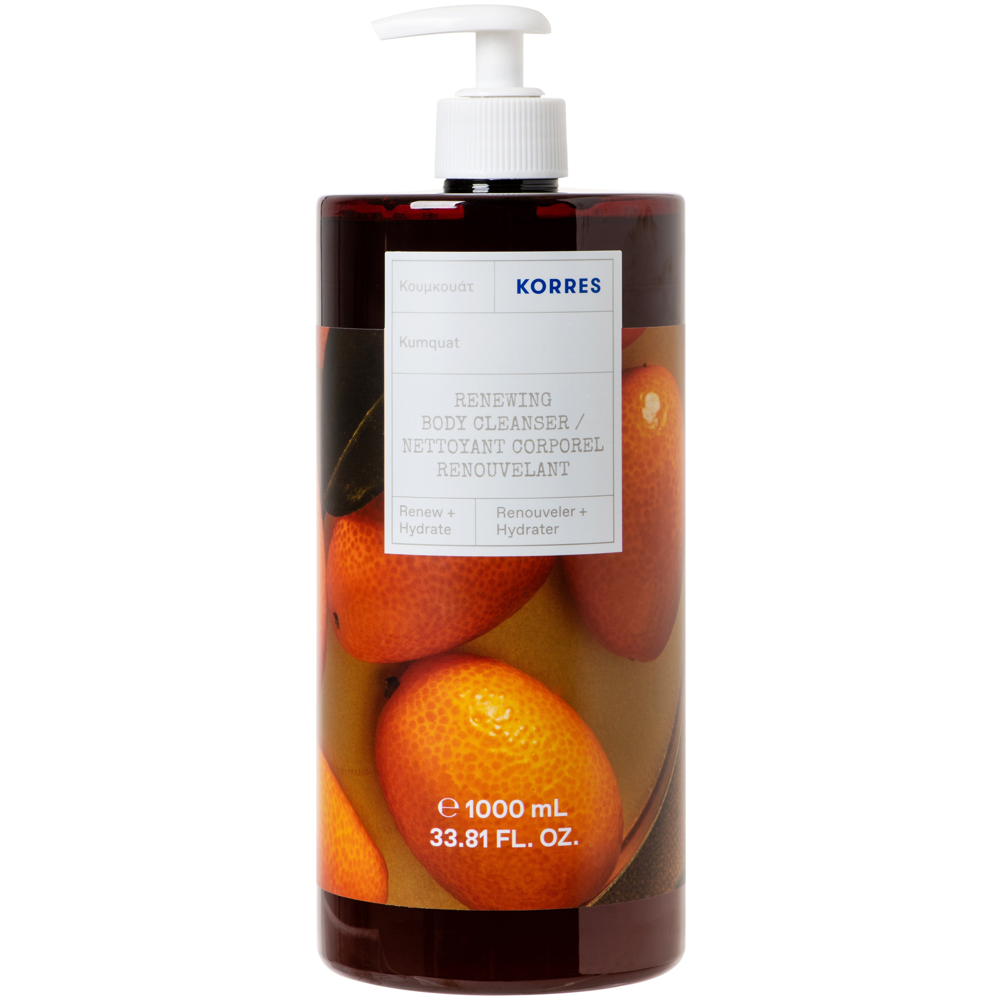 Korres Renewing Body Cleanser Kumquat Αναζωογονητικό Αφρόλουτρο με Άρωμα Κουμκουάτ 1000ml