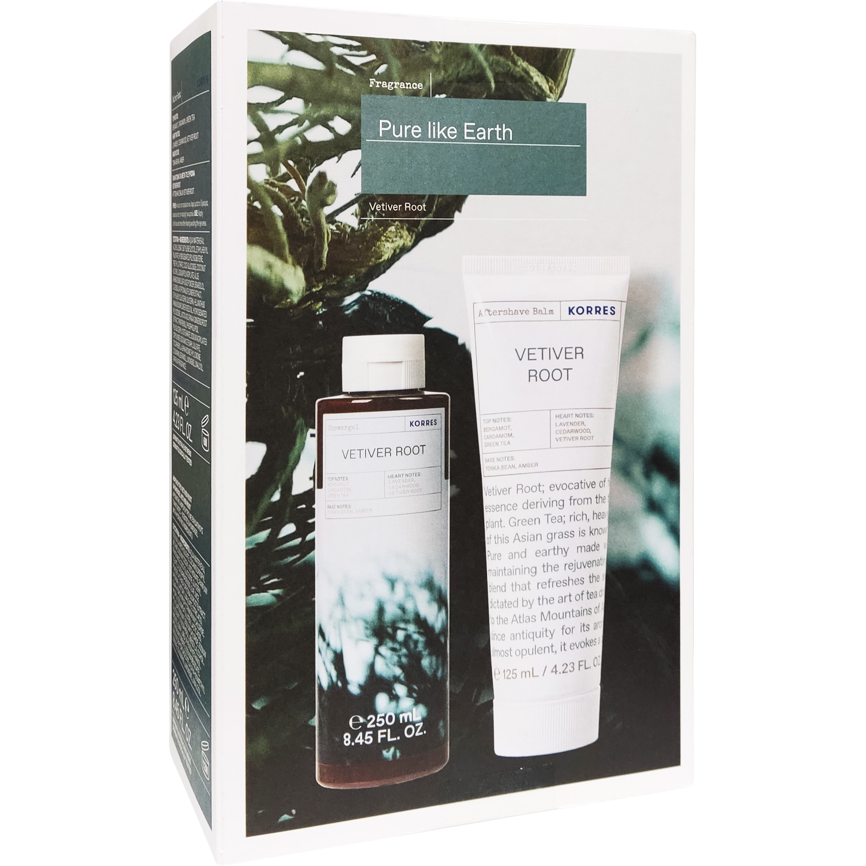 Korres Πακέτο Προσφοράς Pure Like Earth, Vetiver Root Shower Gel 250ml & After Shave Balm 125ml