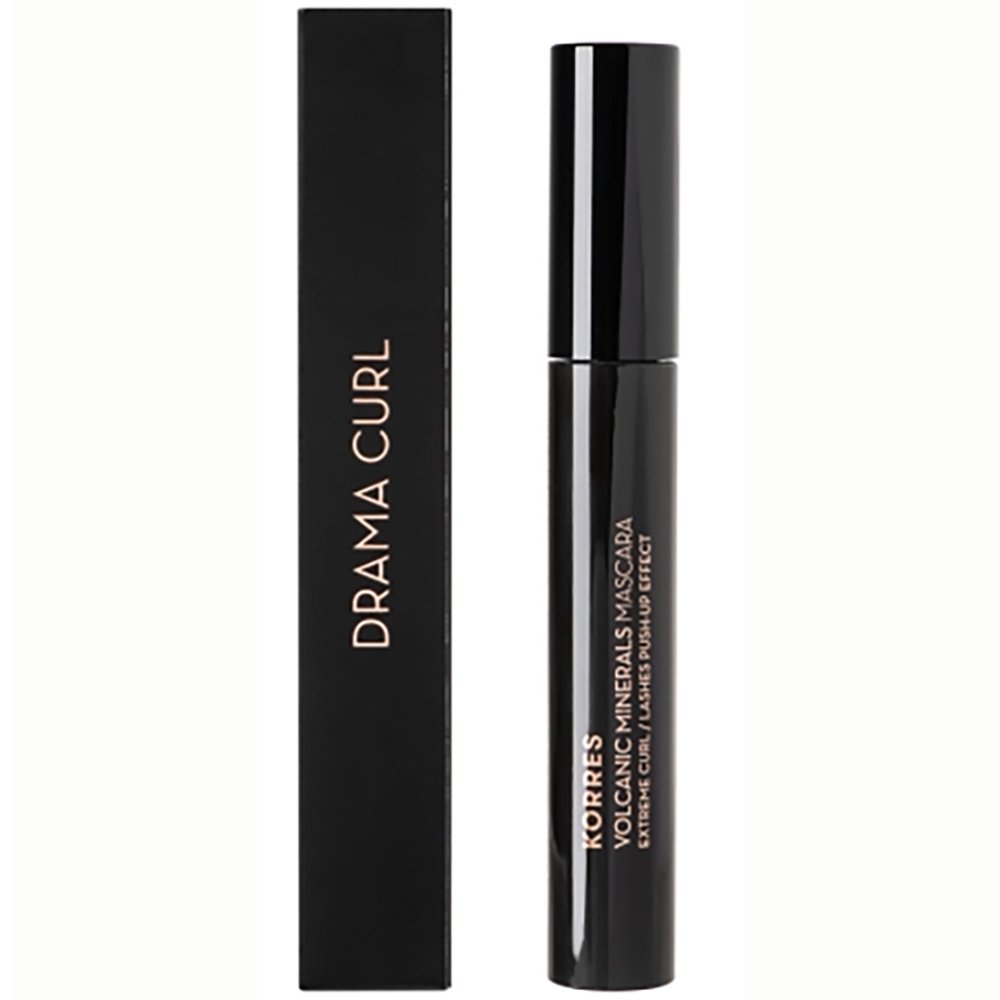 Korres Drama Curl Volcanic Minerals Μάσκαρα για Μέγιστη Καμπύλη & Εφέ Ανόρθωσης Βλεφαρίδων 01 Black 11ml