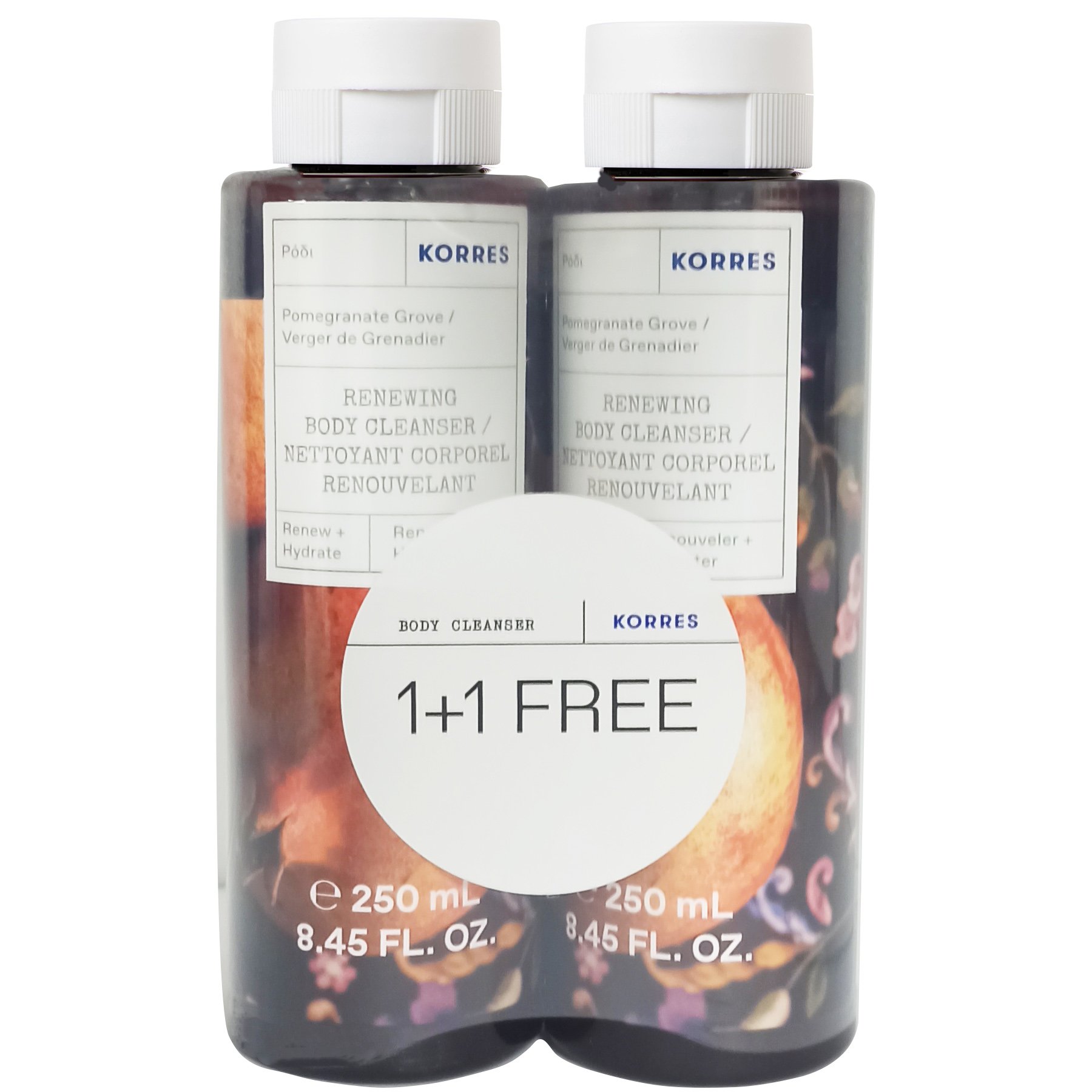 Korres Πακέτο Προσφοράς Pomegranate Grove Renewing Body Cleanser Αφρόλουτρο με Τονωτικό Άρωμα Ρόδι 2x250ml