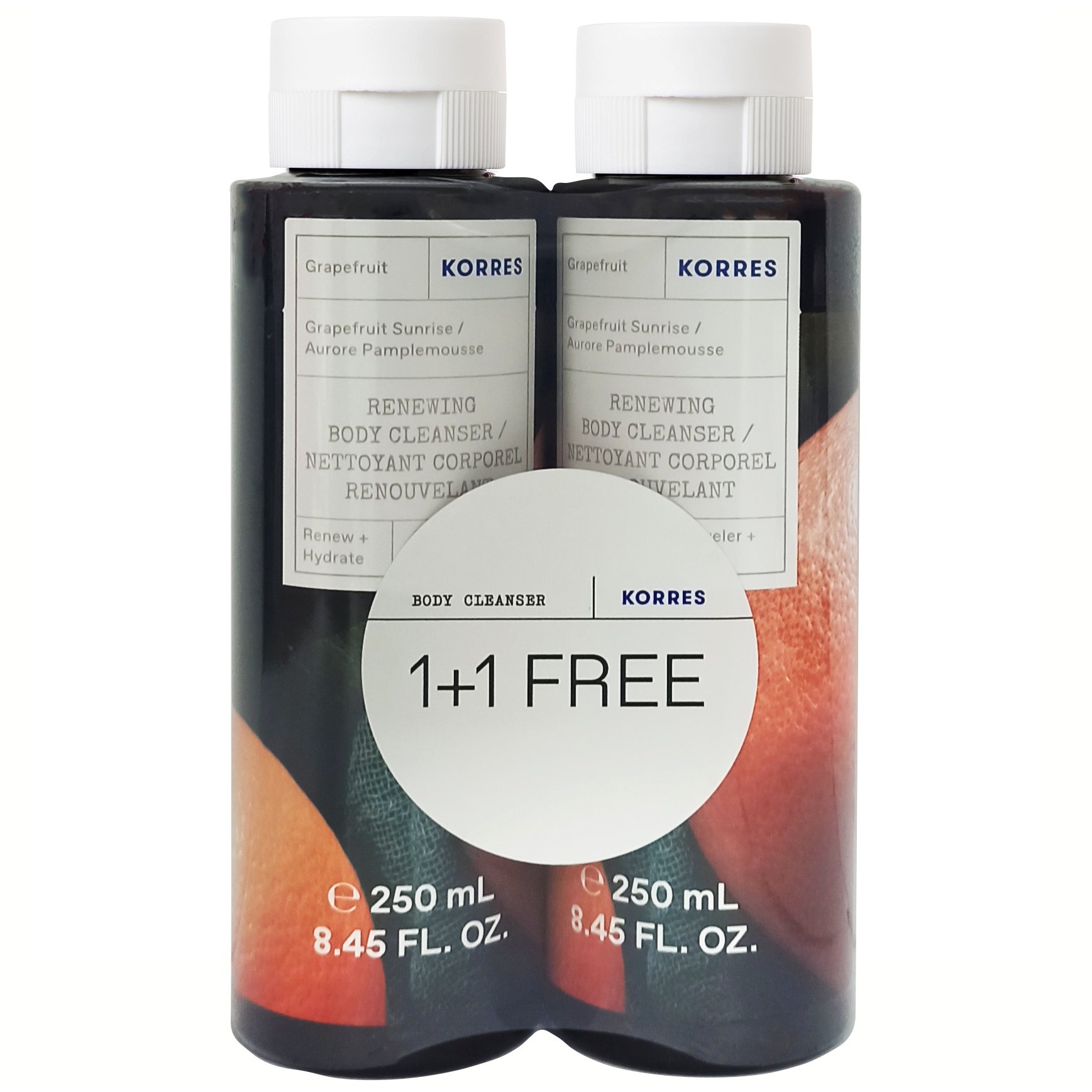 Korres Πακέτο Προσφοράς Grapefruit Sunrise Renewing Body Cleanser Αφρόλουτρο με Τονωτικό Άρωμα Γκρέιπφρουτ 2x250ml