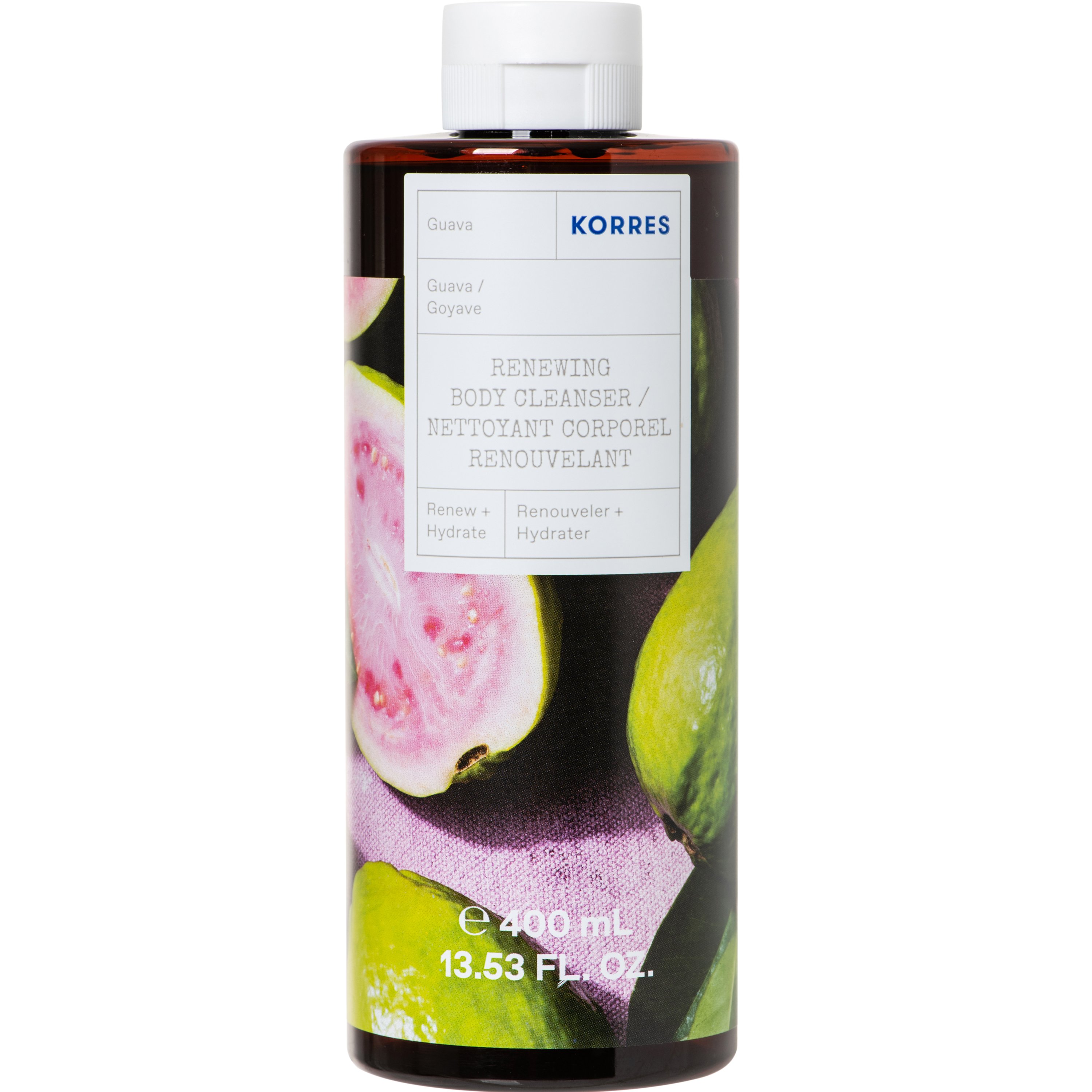 Korres Renewing Body Cleanser Guava Shower Gel Αναζωογονητικό, Ενυδατικό Αφρόλουτρο με Άρωμα Τροπικού Guava & Φρέσκιας Καρύδας 400ml