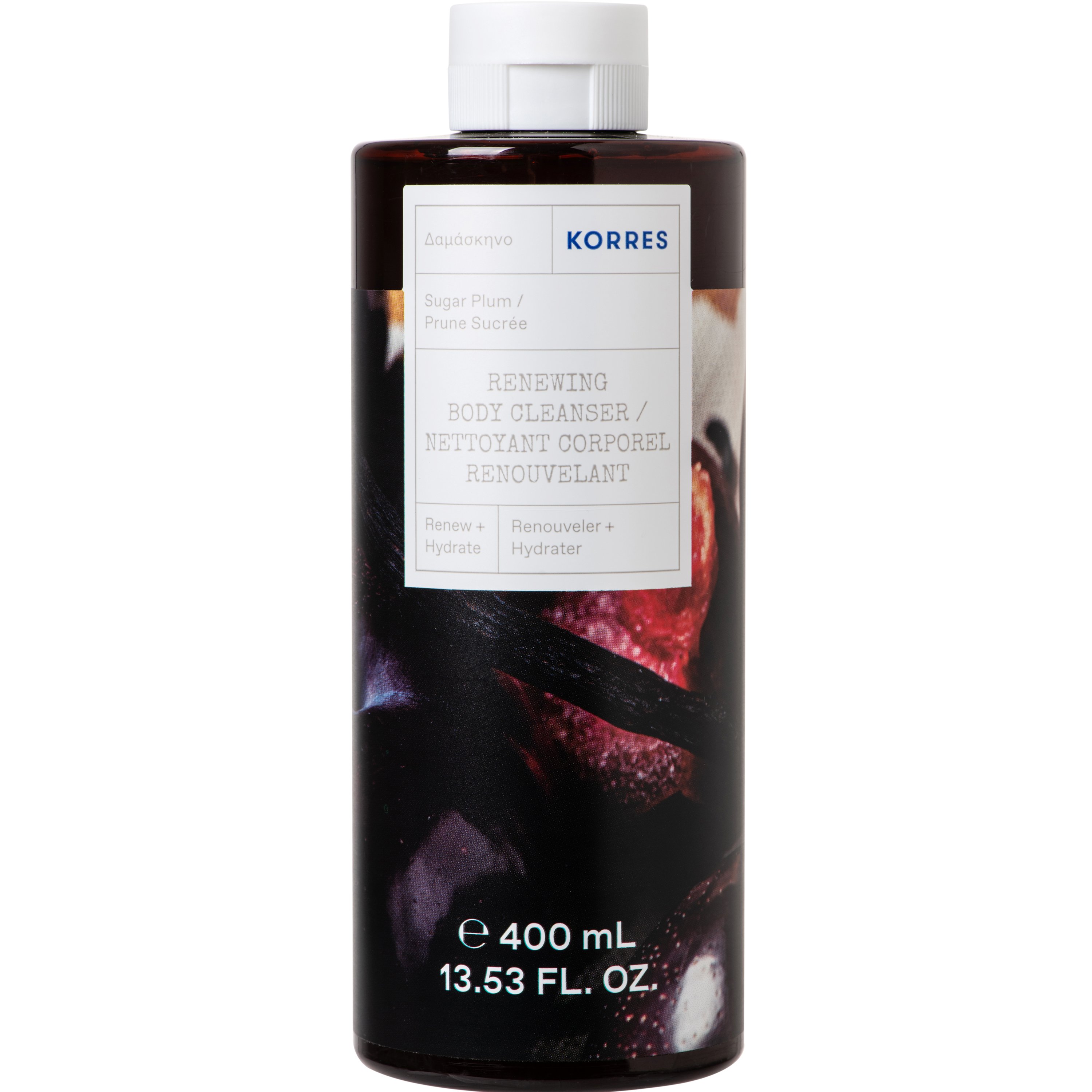Korres Renewing Body Cleanser Sugar Plum Shower Gel Αναζωογονητικό, Ενυδατικό Αφρόλουτρο με Άρωμα Γλυκού Δαμάσκηνου 400ml
