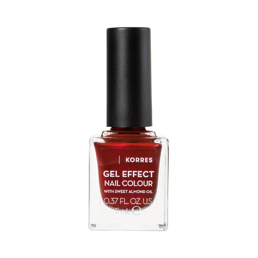 Korres Gel Effect Nail Colour Βερνίκι Νυχιών με Αμυγδαλέλαιο για Έντονη Λάμψη & Μεγάλη Διάρκεια 11ml – 58 Velour Red