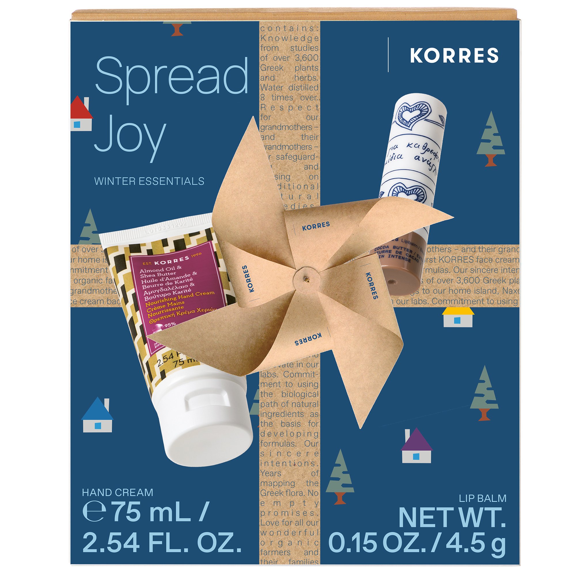 Korres Promo Spread Joy Winter Essentials Almond Oil & Shea Butter Hand Cream 75ml & Cocoa Butter Lip Balm 4.5g