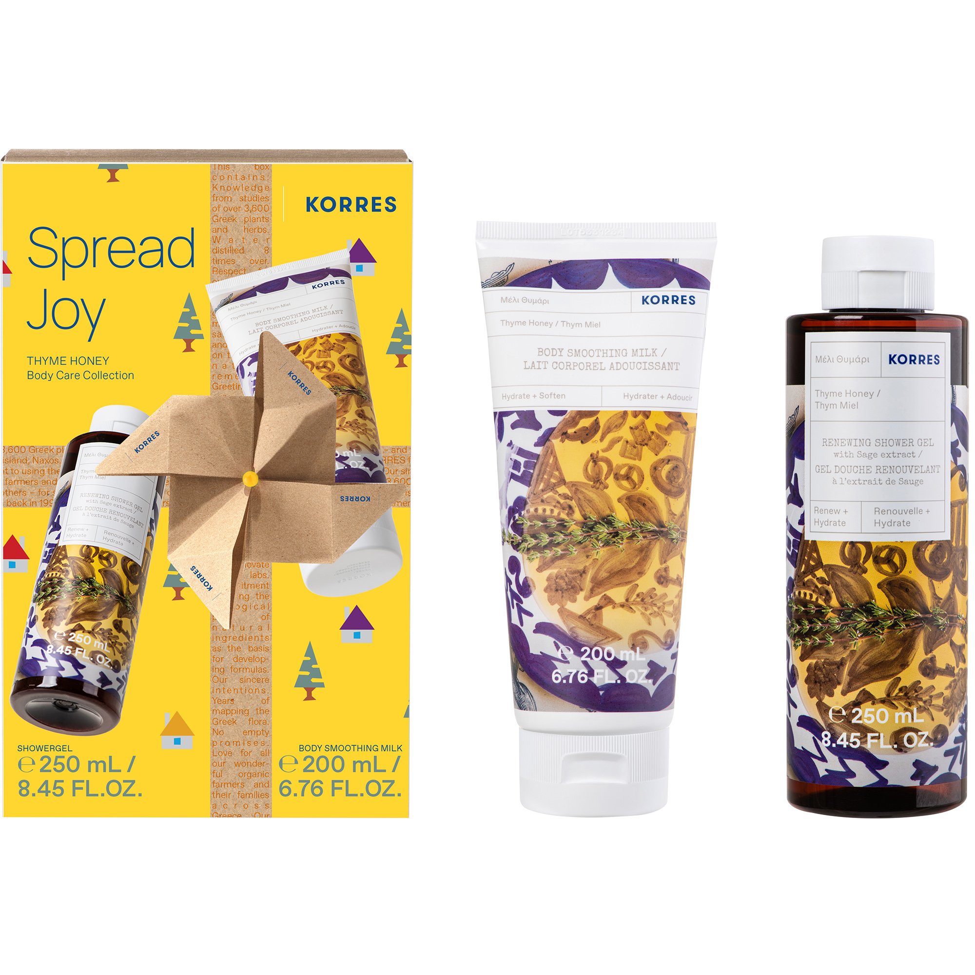 Korres Πακέτο Προσφοράς Spread Joy Thyme Honey Body Care Collection Showergel 250ml & Body Smoothing Milk 200ml