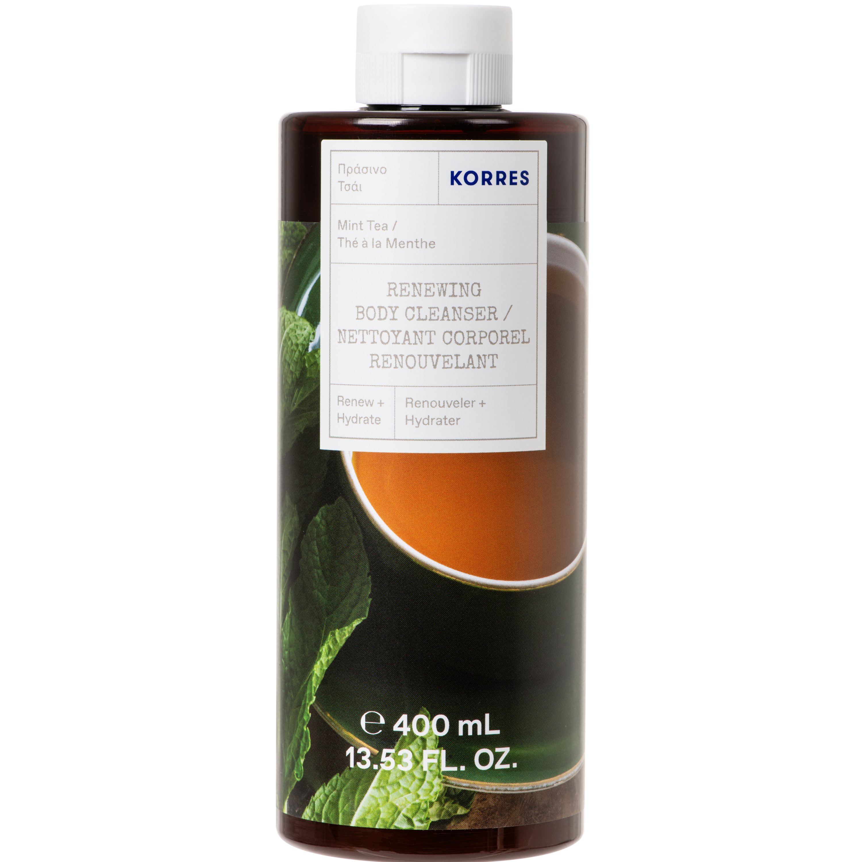 Korres Renewing Body Cleanser Mint Tea Shower Gel Αναζωογονητικό, Ενυδατικό Αφρόλουτρο με Δροσερό Άρωμα Πράσινο Τσάι 400ml