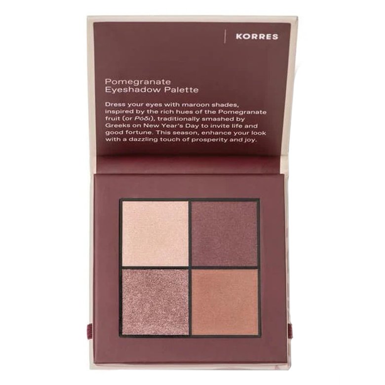 Korres Korres Eyeshadow Palette Τετραπλή Παλέτα Σκιών με Πλούσιο Χρώμα για Έντονο Αποτέλεσμα 5g - Pomegranate