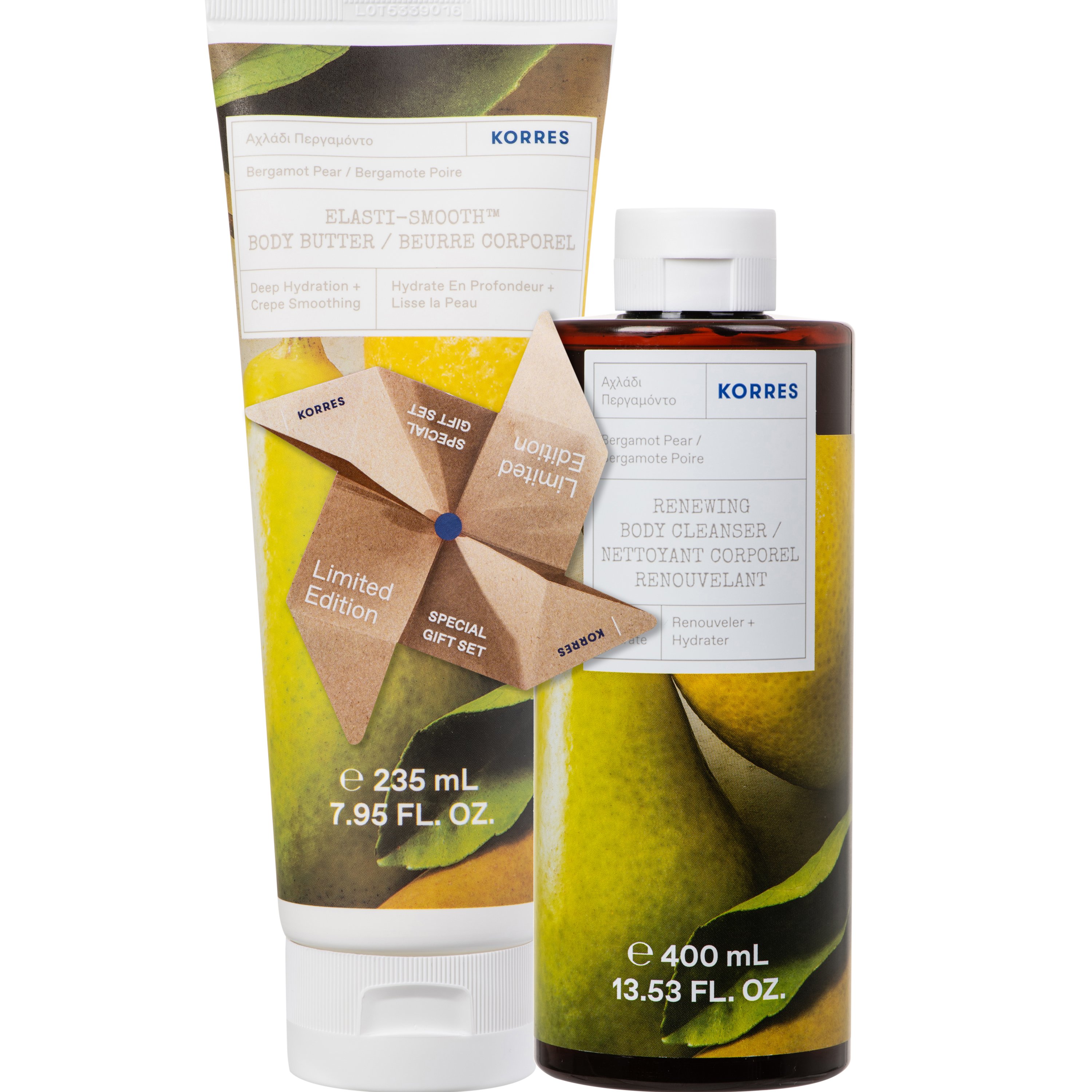 Korres Promo Renewing Body Cleanser Bergamot Pear Shower Gel 400ml & Elasti – Smooth Body Buttter 235ml