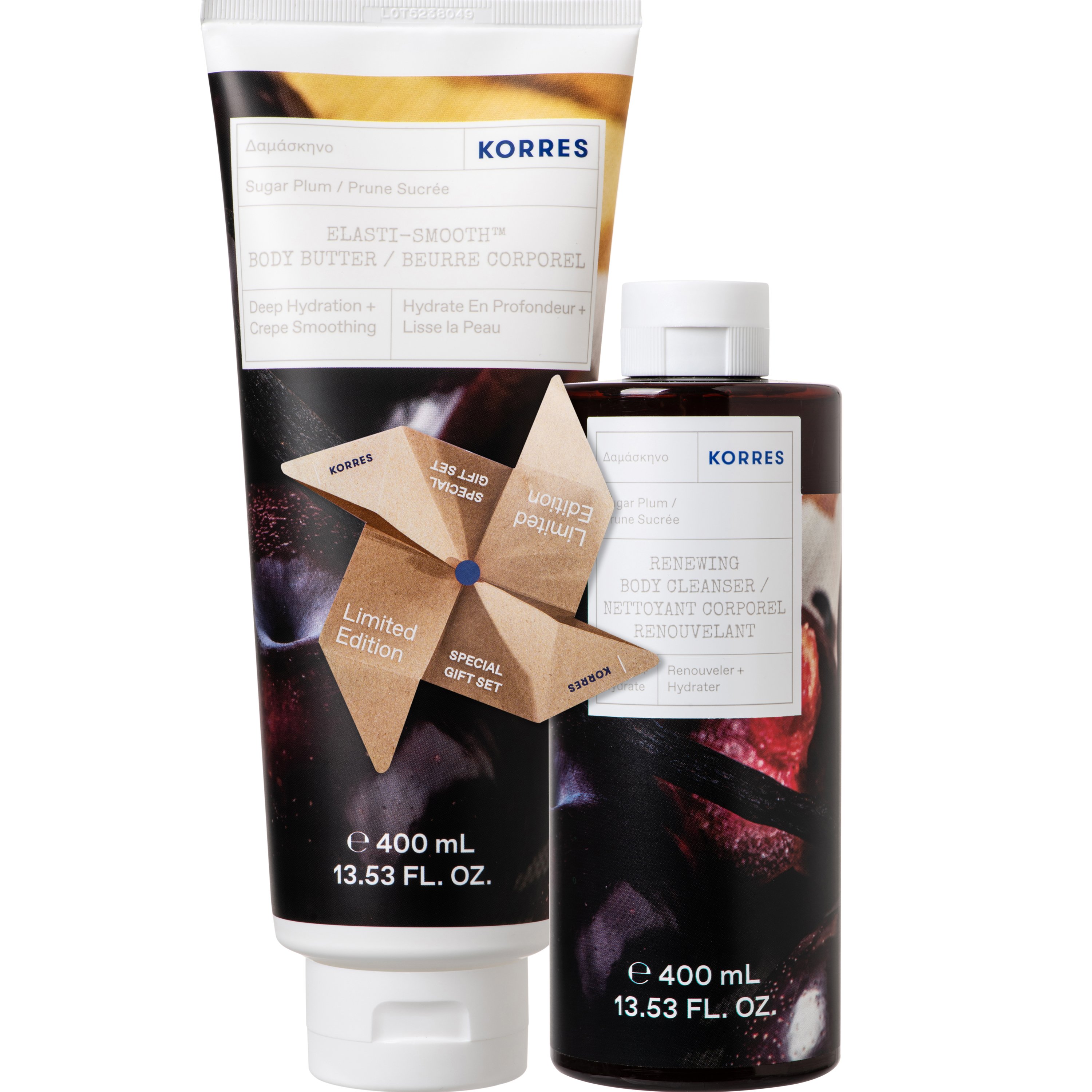 Korres Promo Renewing Body Cleanser Sugar Plum Shower Gel 400ml & Elasti – Smooth Body Buttter 400ml