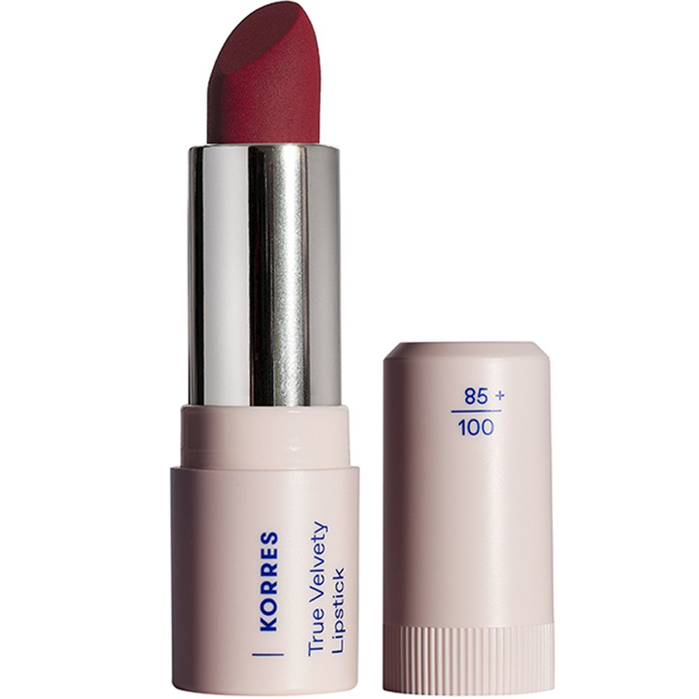 Korres True Velvety Lipstick Κραγιόν με Κρεμώδη υφή & Πλούσιο Χρώμα με Μόλις Ένα Πέρασμα 3g - 55 Vivid Red
