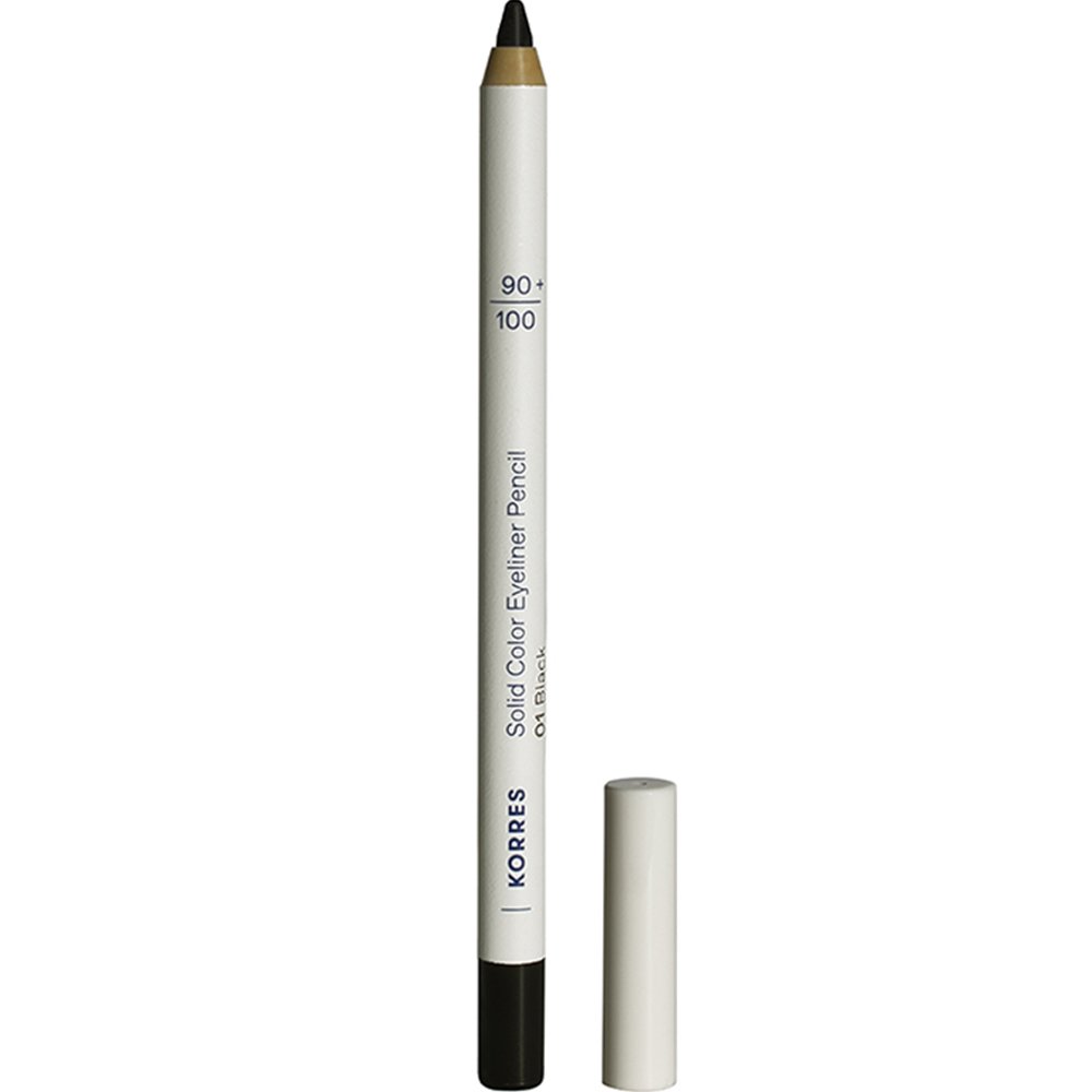 Korres Korres Solid Color Eyeliner Pencil Απαλό Μολύβι Ματιών για Έντονο Χρώμα & για Τέλειο Περίγραμμα με Ένα Μόνο Πέρασμα 1,2g - 01 Black
