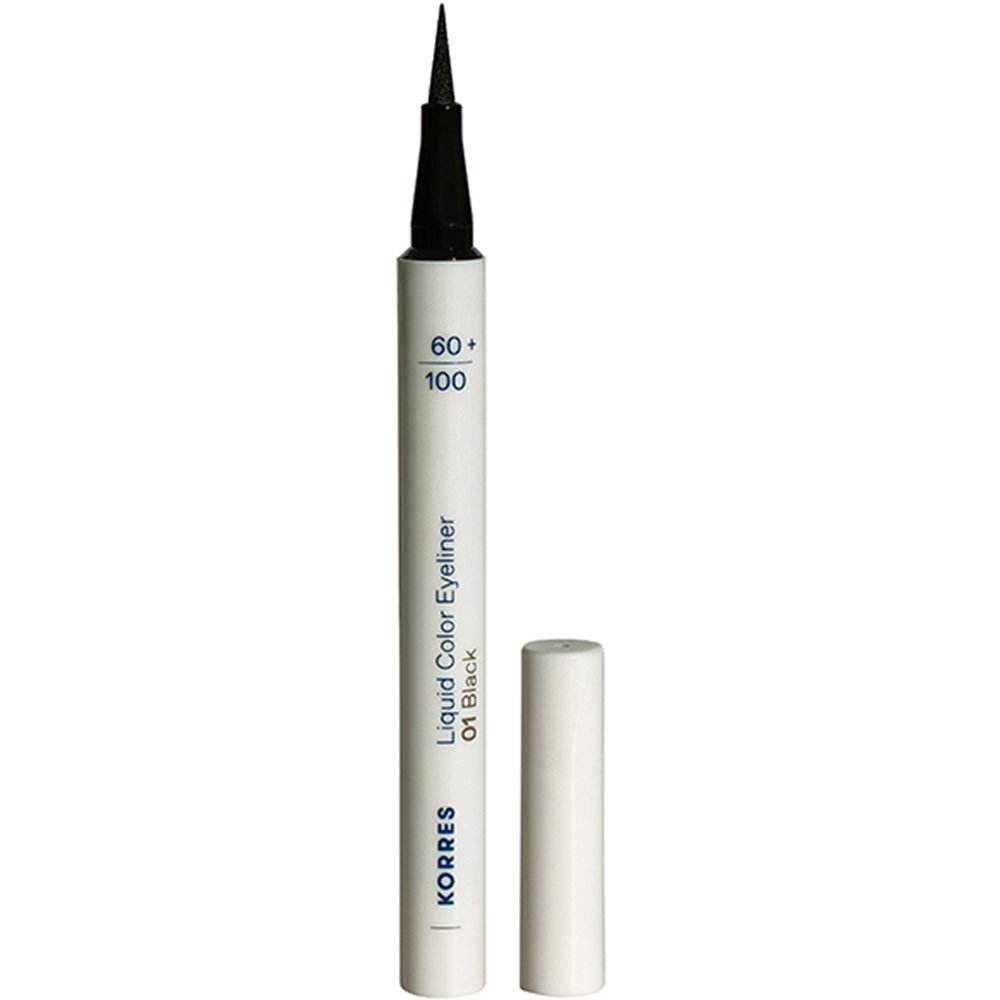 Korres Korres Liquid Color Eyeliner Αδιάβροχο Liquid Eyeliner για Έντονο Χρώμα με Ένα Μόνο Πέρασμα 1ml - 01 Black