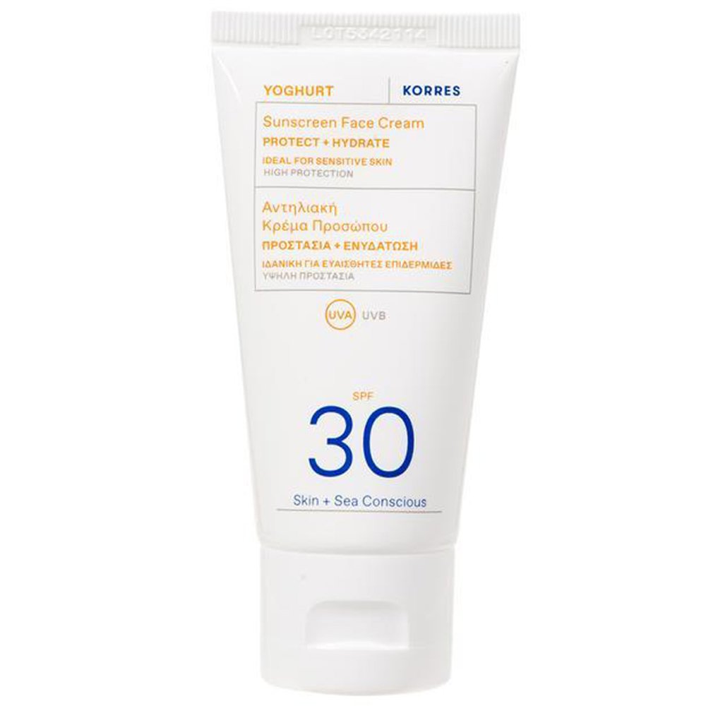 Korres Korres Yoghurt Sunscreen Face Cream Protect & Hydrate Spf30 Αντηλιακή Κρέμα Προσώπου Υψηλής Προστασίας με Εκχύλισμα Γιαούρτι & Πανθενόλη 50ml