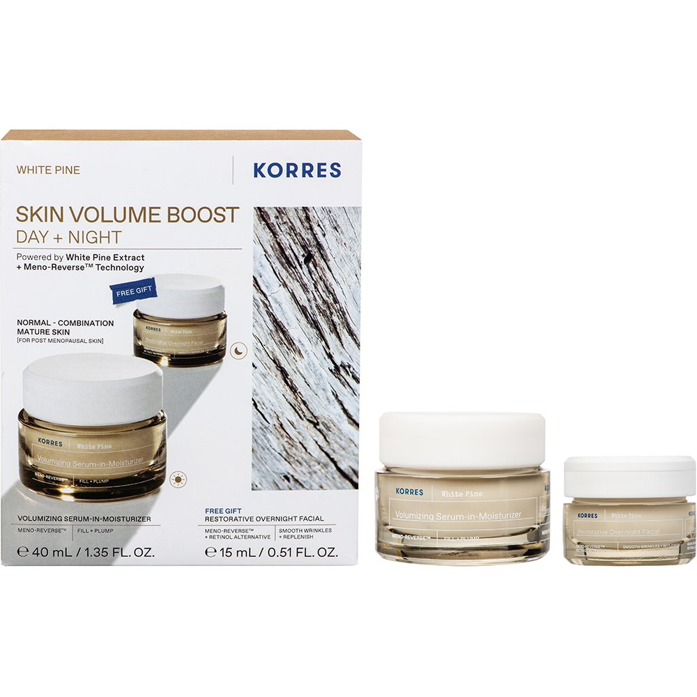 Korres Korres Promo White Pine Volumizing Serum in Moisturizer Day Cream 40ml & Δώρο Restorative Overnight Facial Night Cream 15ml