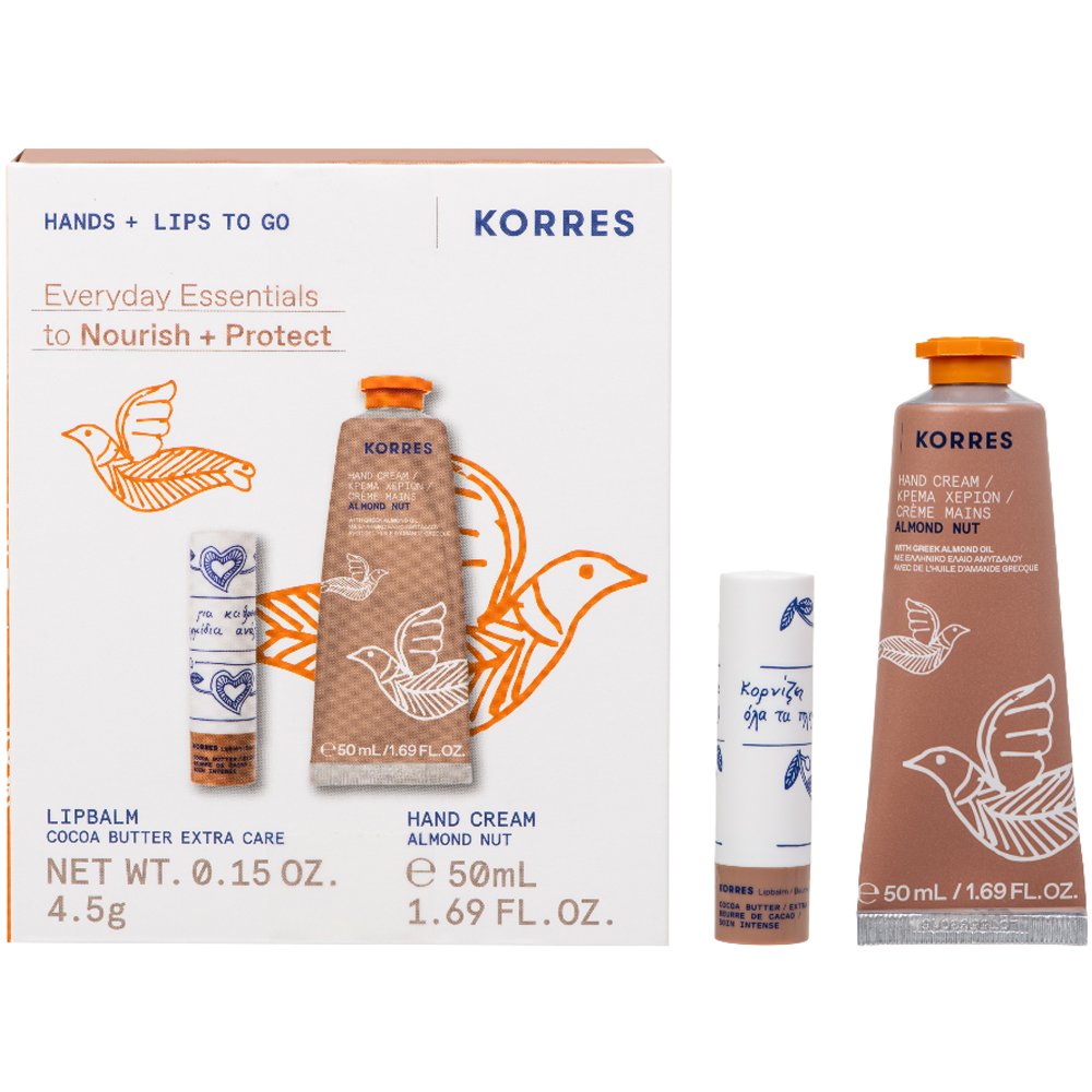 Korres Promo Almond Nut Hand Cream 50ml & Cocoa Butter Extra Care Lipbalm 4.5g
