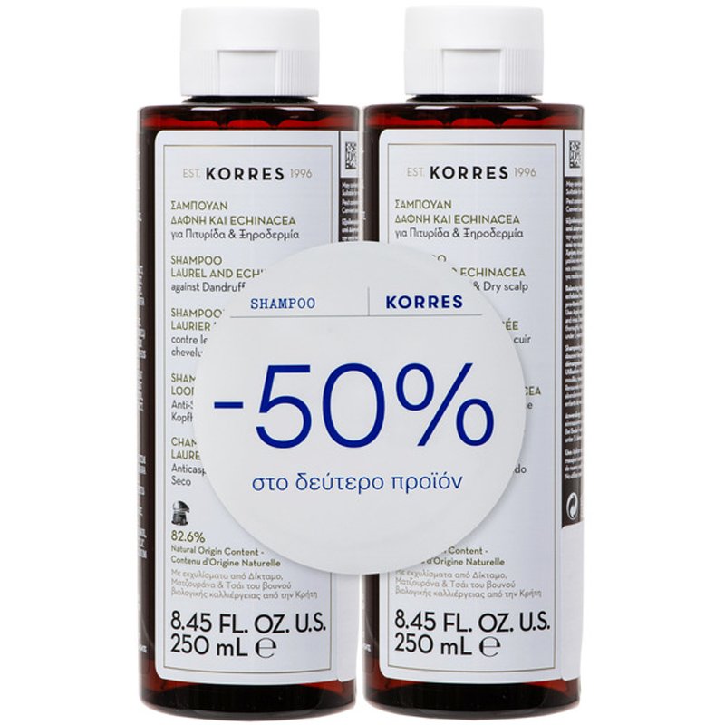 Korres Korres Promo Laurel & Echinacea Shampoo 500ml (2x250ml)