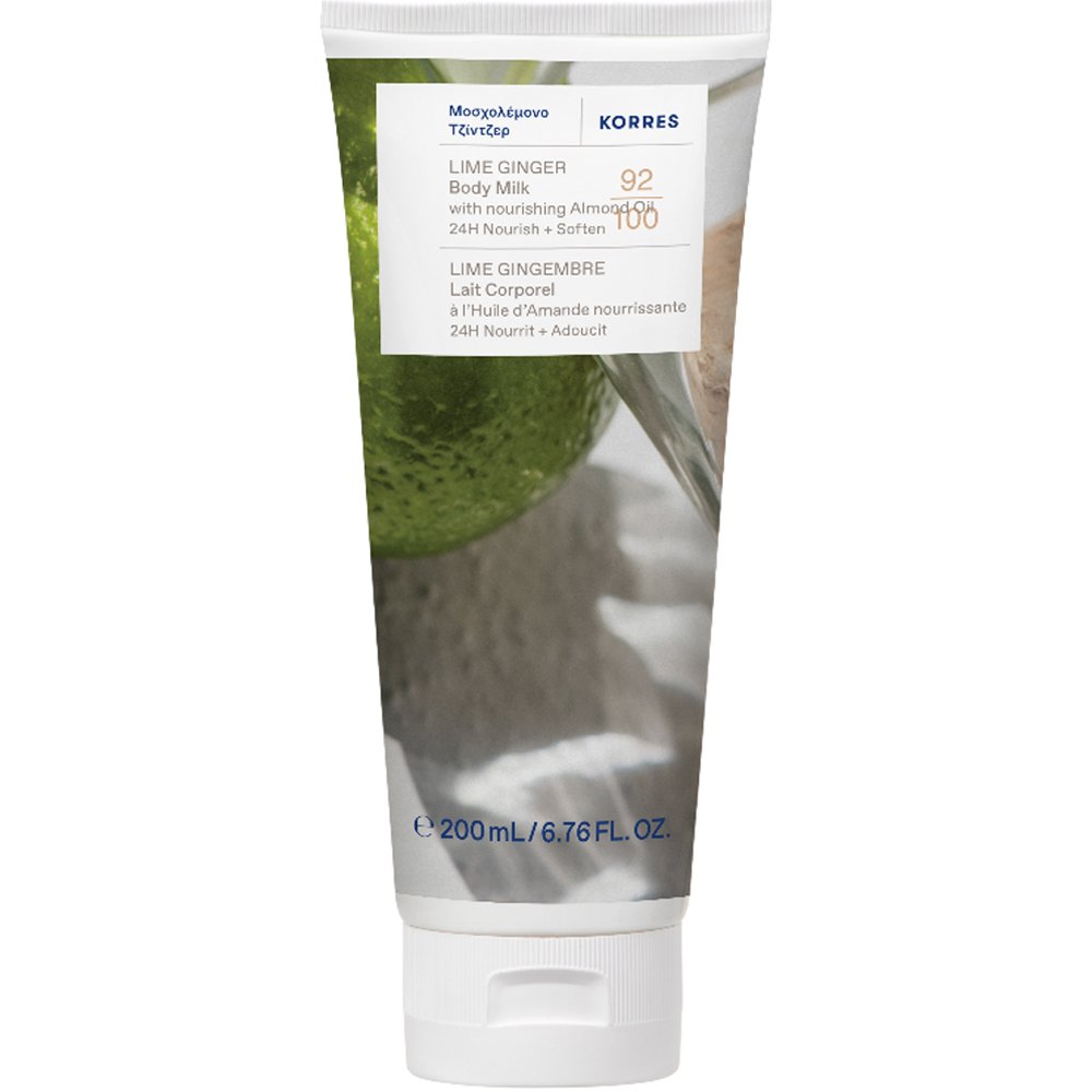 Korres Lime Ginger 24h Nourish With Almond Oil Body Milk Ενυδατικό Γαλάκτωμα Σώματος με Μοσχολέμονο, Τζίντζερ & Έλαιο Αμυγδάλου 200ml