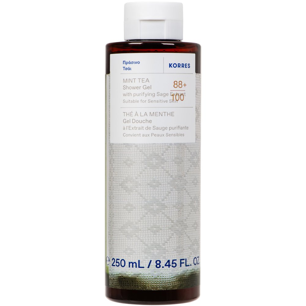 Korres With Purifying Sage Extract Mint Tea Shower Gel 250ml,Αναζωογονητικό, Ενυδατικό Αφρόλουτρο με Δροσερό Άρωμα Πράσινο Τσάι