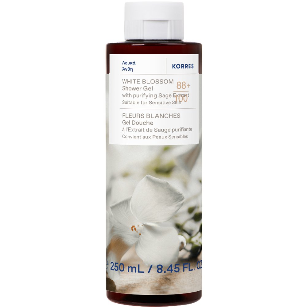 Korres White Blossom With Purifying Sage Extract Shower Gel Αφρόλουτρο Λευκά Άνθη με Καθαριστικό Εκχύλισμα Φασκόμηλου 250ml