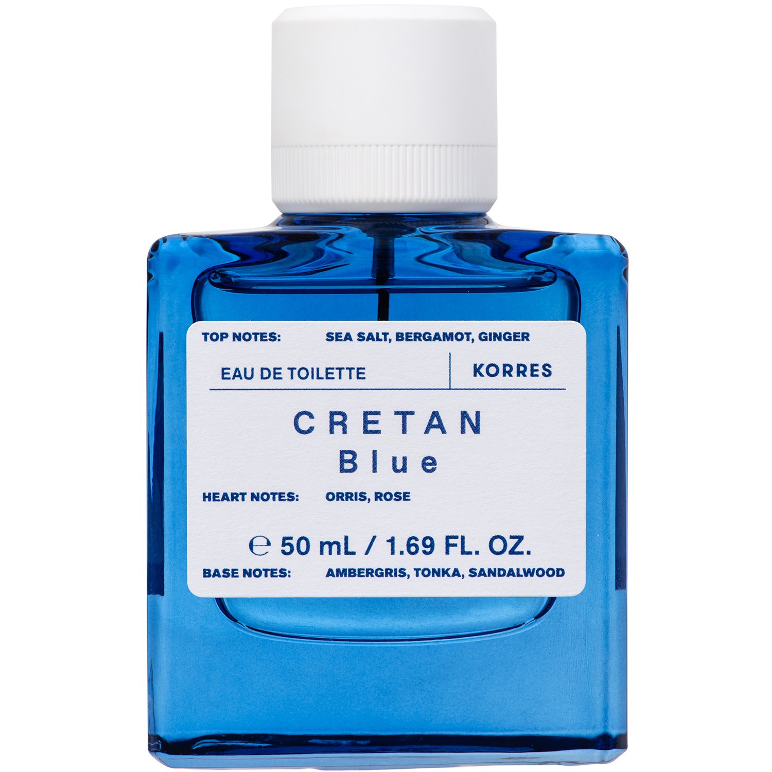Korres Cretan Blue Eau de Toilette Μεσογειακό Άρωμα με Νότες από Θαλασσινό Αλάτι, Περγαμόντο & Ginger 50ml