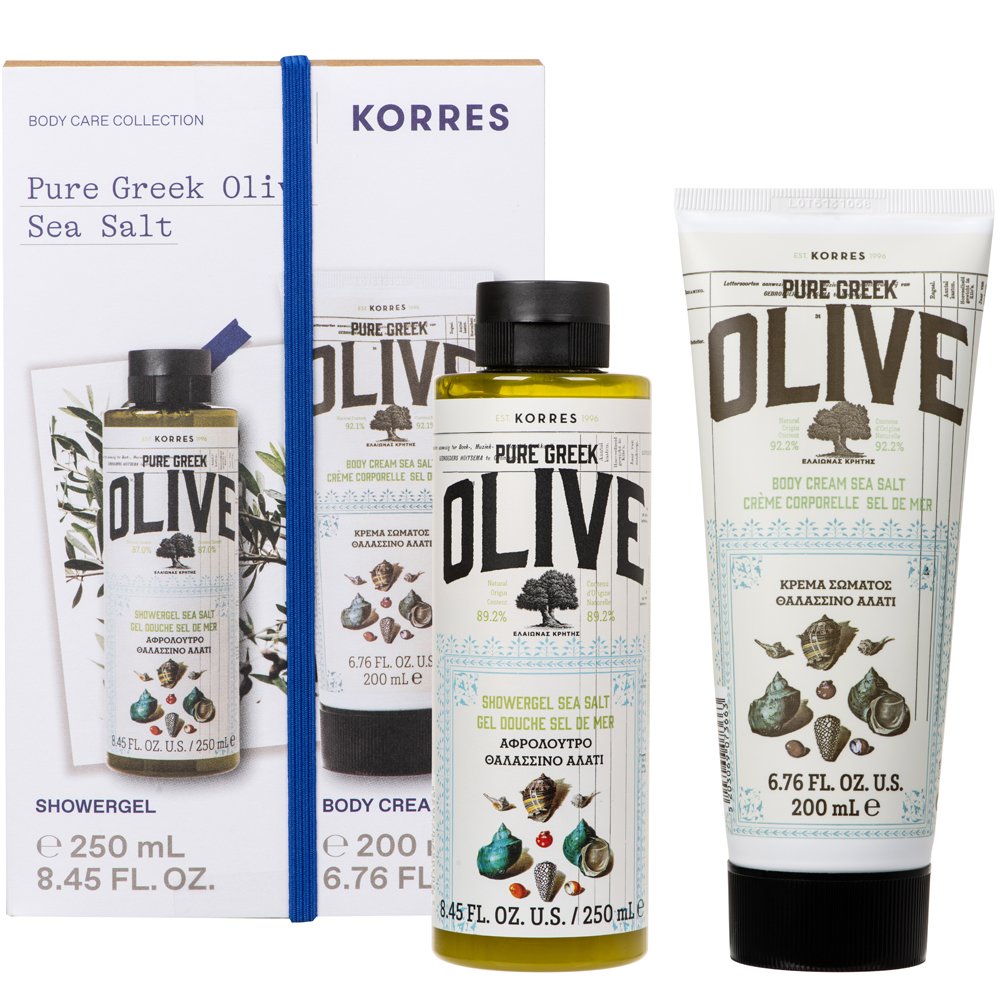 Korres Promo Pure Greek Olive Shower Gel Sea Salt 250ml & Body Cream Sea Salt 200ml