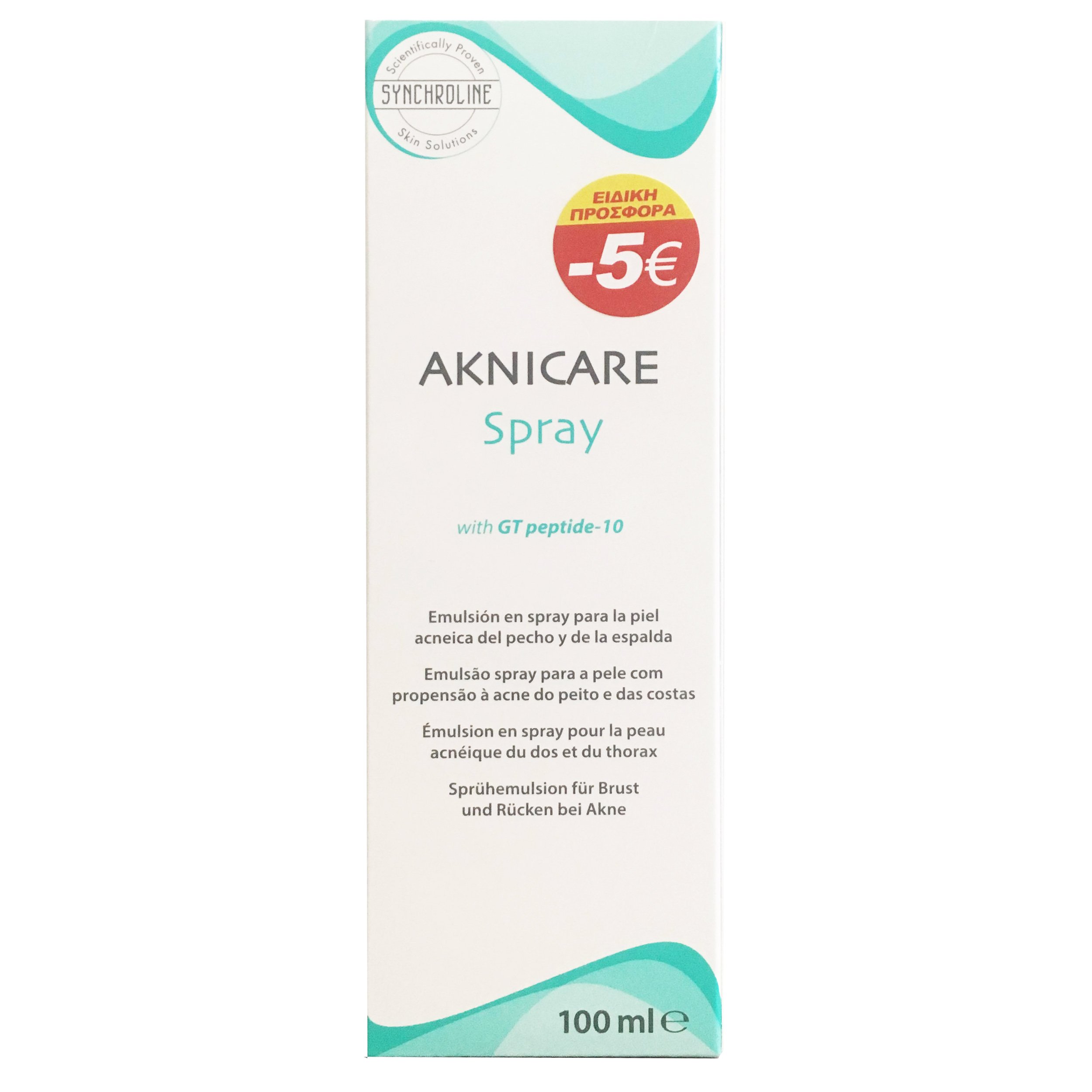 Synchroline Aknicare Spray Emulsion Γαλάκτωμα για το Στήθος & τη Πλάτη για Επιδερμίδες με Τάση Ακμής 100ml