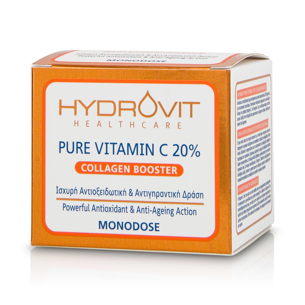 Target Pharma Hydrovit Pure Vitamin C 20% Collagen Booster Ενυδατικός Αντιοξειδωτικός Ορός Αντιγηραντικής Φροντίδας 60 Monodoses