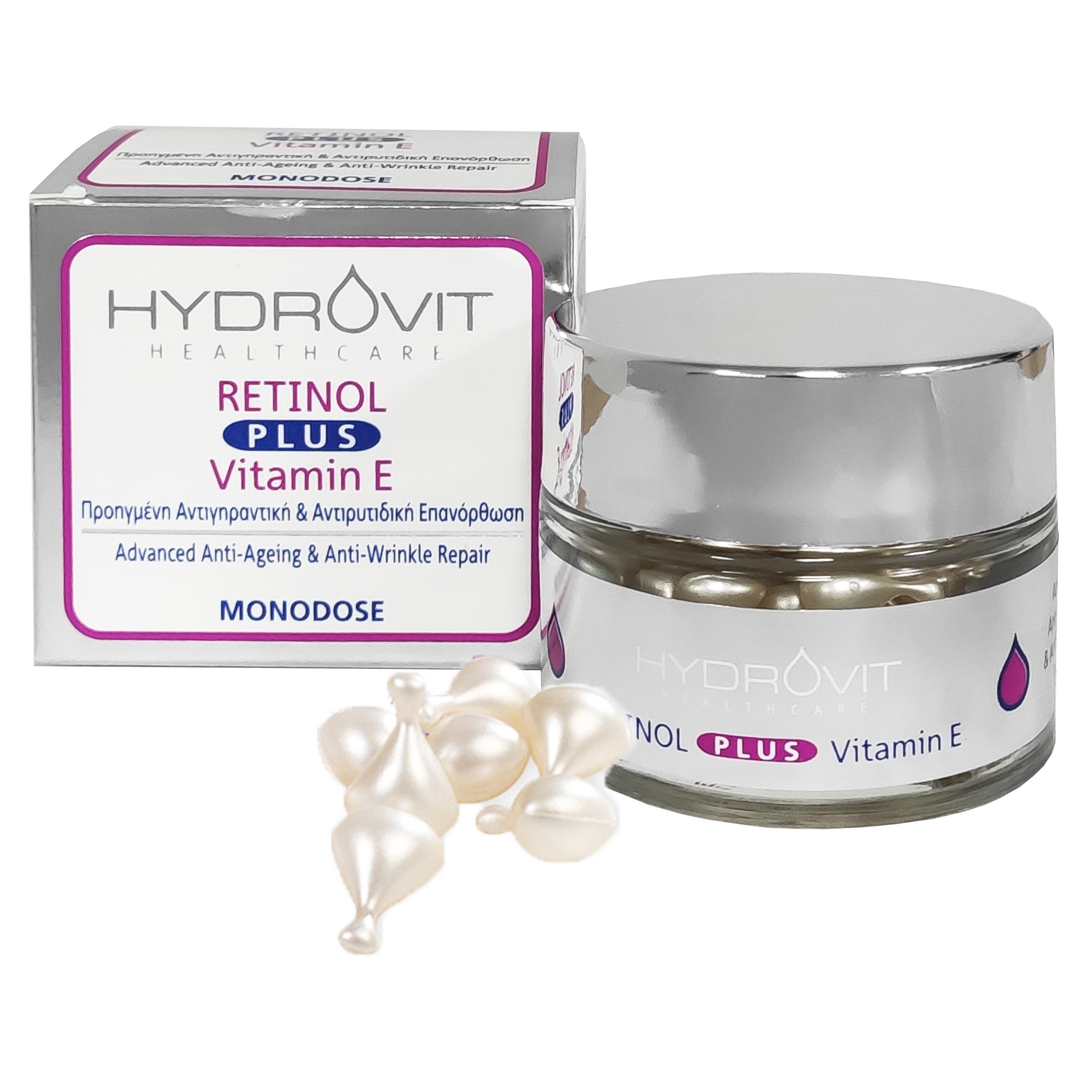 Target Pharma Hydrovit Retinol Plus Vitamin E Monodoses Ορός Προηγμένης Αντιγηραντικής & Αντιρυτιδικής Φροντίδας σε Μονοδόσεις 60caps