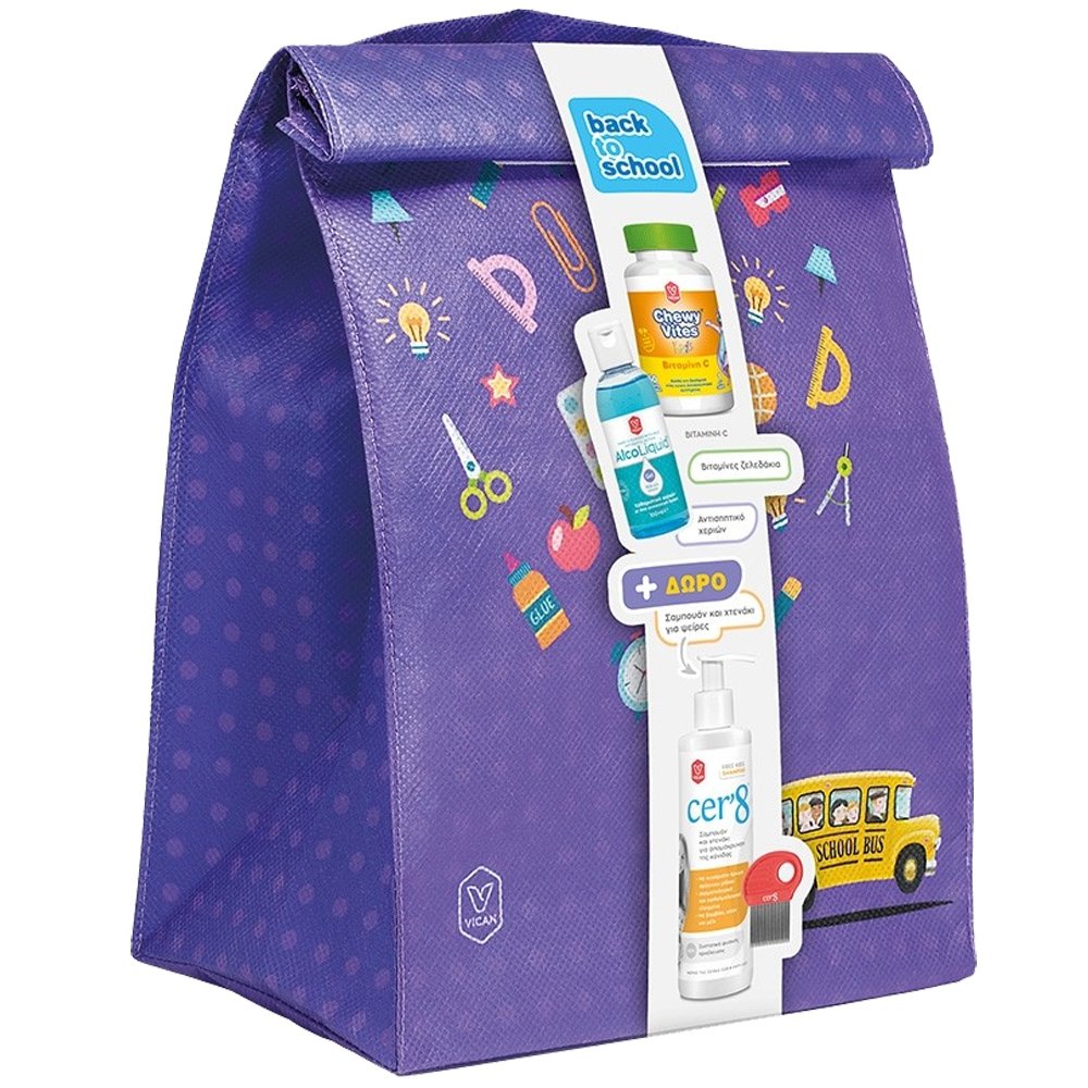Vican Promo Back to School Chewy Vites Kids Vitamin C 60ζελεδάκια & AlcoLiquid Gel 70% v/v 100ml & Δώρο Cer’8 Free Kids Shampoo 200ml