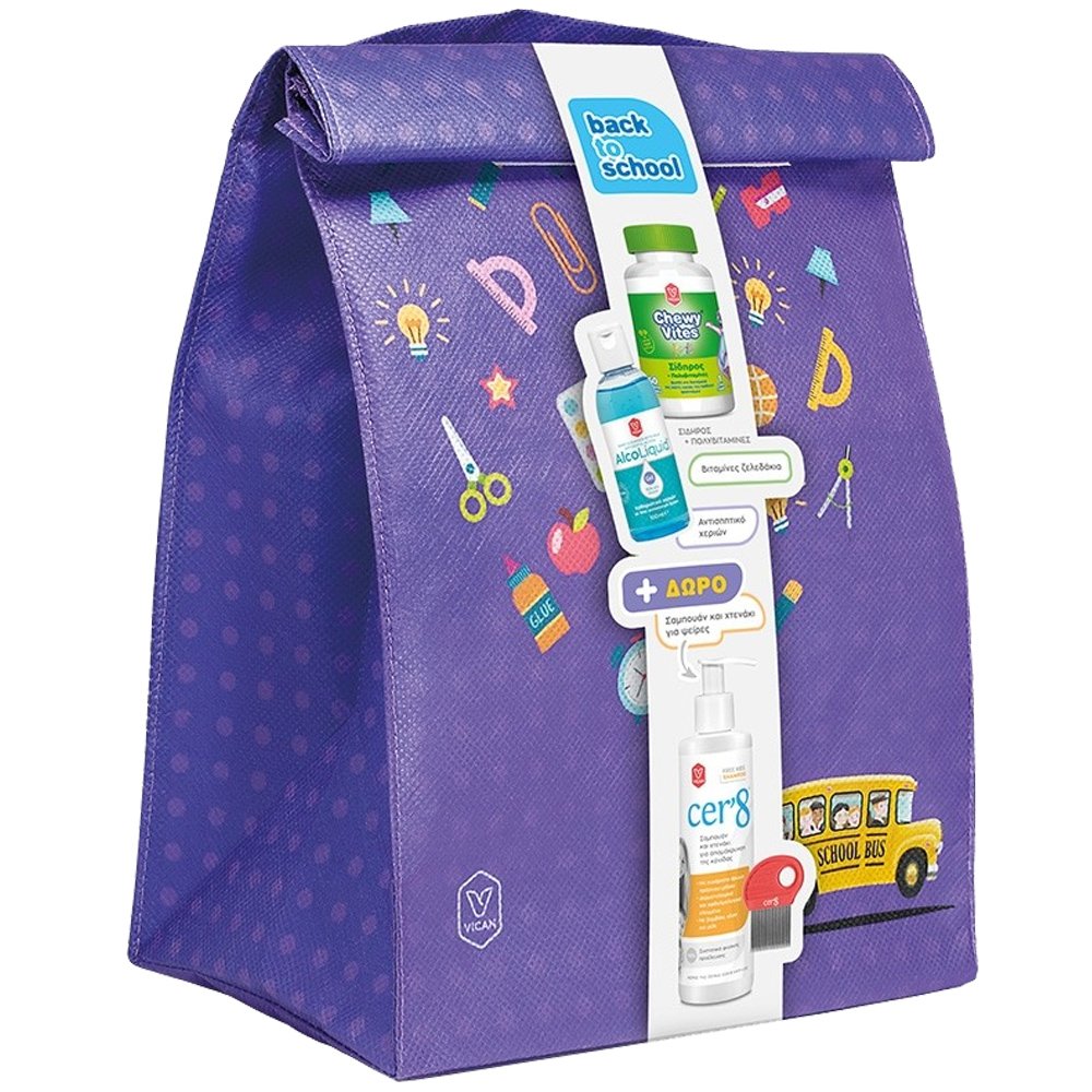 Vican Promo Back to School Chewy Vites Kids Iron 60ζελεδάκια & AlcoLiquid Gel 70% v/v 100ml & Δώρο Cer’8 Free Kids Shampoo 200ml