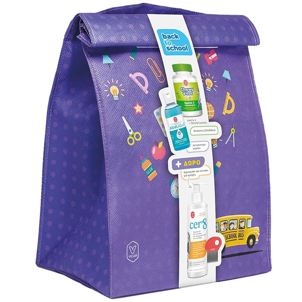 Vican Promo Back to School Chewy Vites Kids Omega 3 60ζελεδάκια & AlcoLiquid Gel 70% v/v 100ml & Δώρο Cer’8 Free Kids Shampoo 200ml