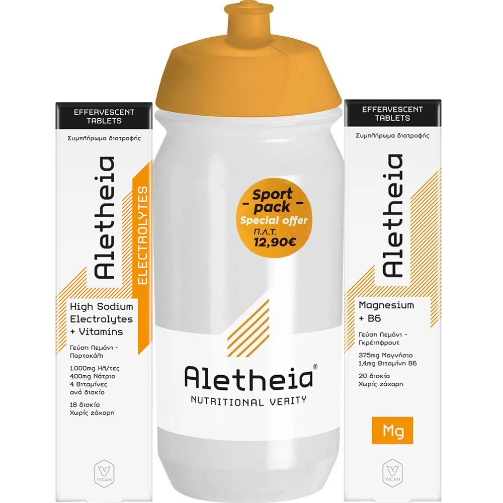 Vican Promo Aletheia High Sodium Electrolytes + Vitamins 18 Effer.tabs & Magnesium + Vitamin B6 20 Effer.tabs & Δώρο Sport Bottle 500ml 1 Τεμάχιο