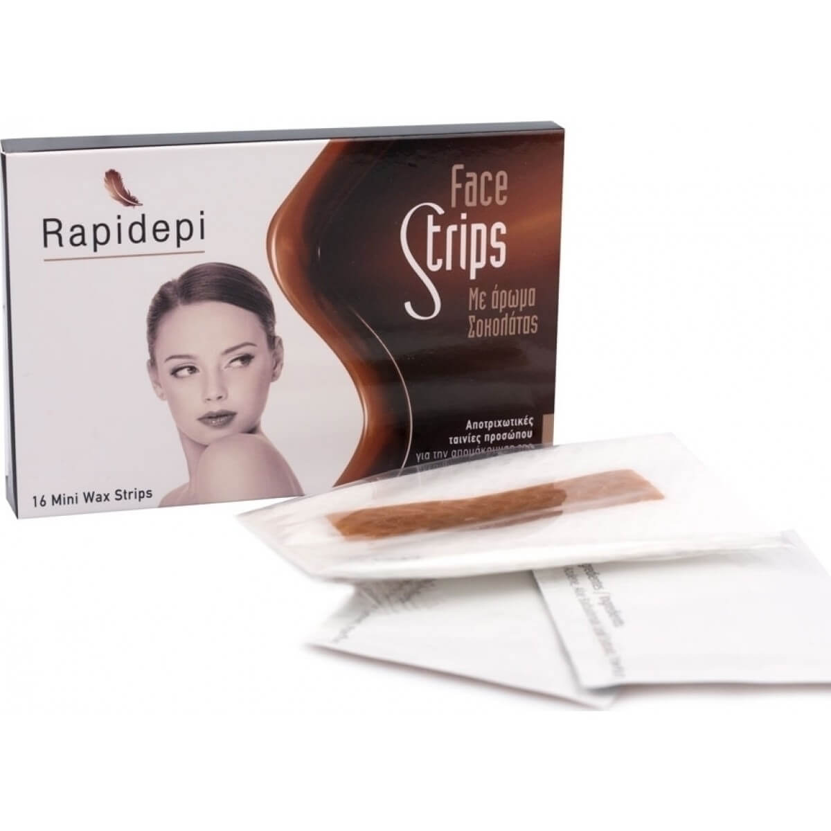 Vican Rapidepi Face Strips Αποτριχωτικές Ταινίες Προσώπου με Άρωμα Σοκολάτας 16 Mini Wax Strips