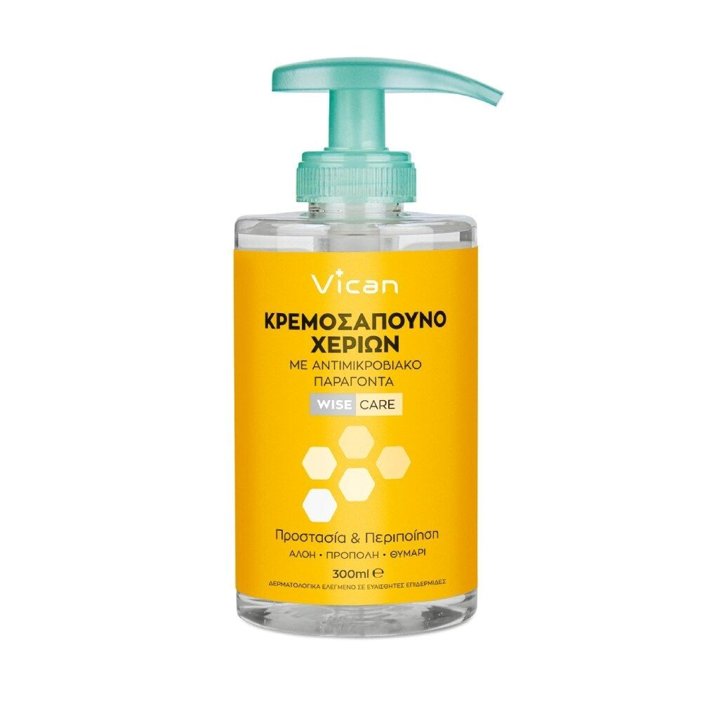 Vican Wise Care Υγρό Κρεμοσάπουνο Χεριών με Καινοτόμο Αντιμικροβιακό Παράγοντα 300ml
