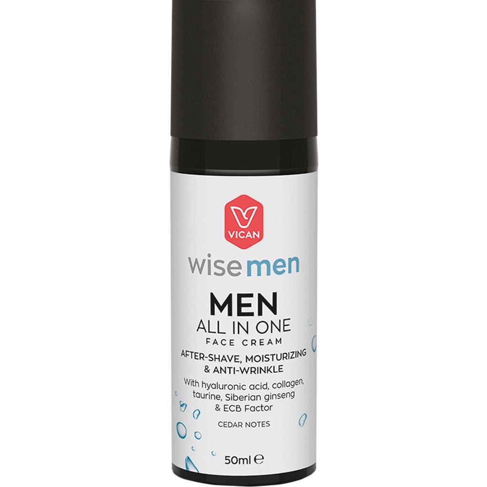 Vican Vican Wise Men All in One Cream After Shave, Ενυδατική & Αντιγηραντική 24ωρη Κρέμα με Καταπραϋντική Δράση για την Ανδρική Επιδερμίδα με Άρωμα από Νότες Κέδρου 50ml