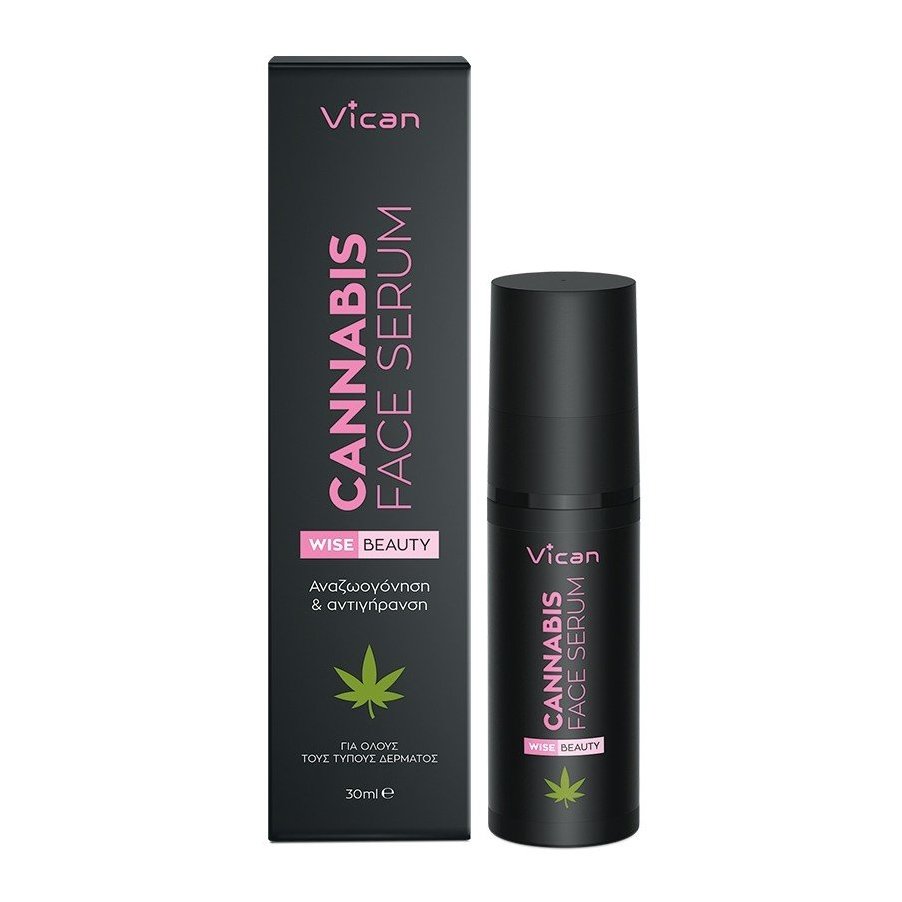 Vican Wise Beauty Cannabis Face Serum Εντατικός Ορός Θρέψης, Ενυδάτωσης & Αναζωογόνησης Προσώπου με Οργανικό Έλαιο Κάνναβης 30ml