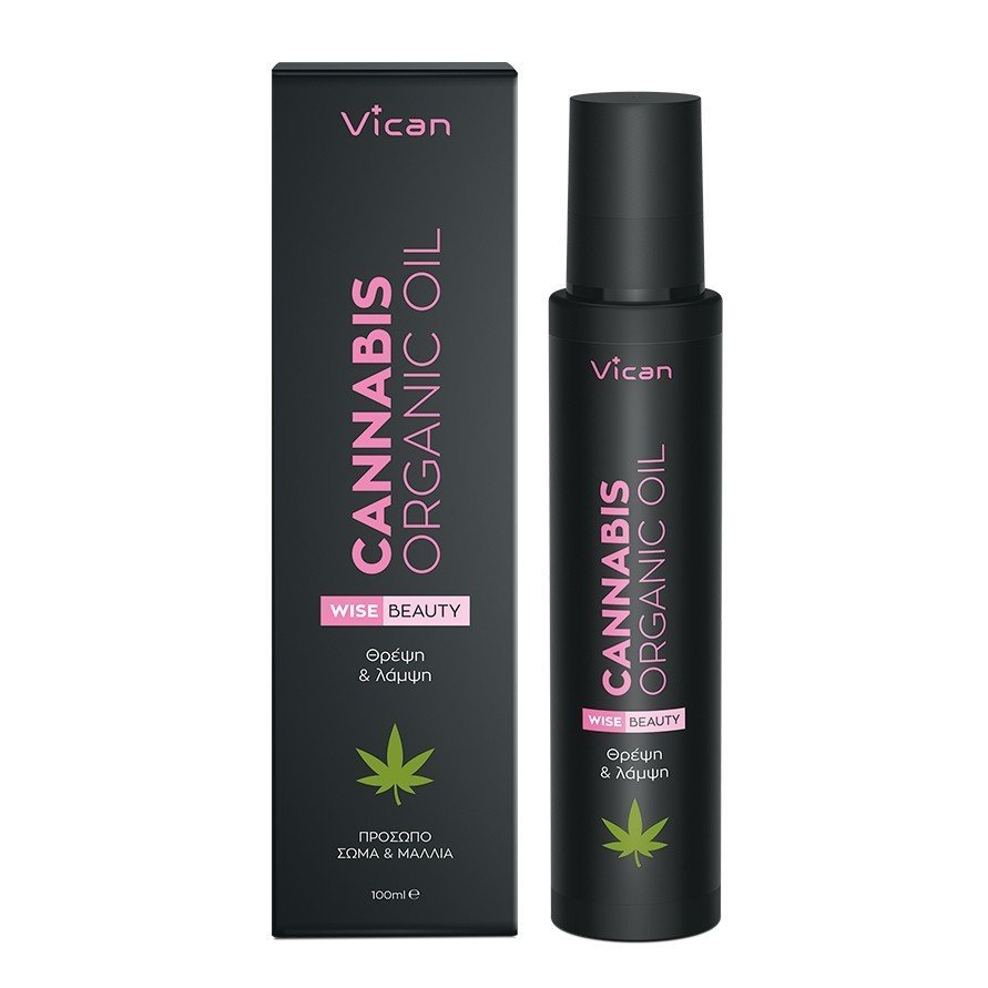 Vican Wise Beauty Cannabis Organic Oil For Hair, Body & Face Έλαιο Άμεσης Θρέψης για Πρόσωπο, Σώμα, Μαλλιά 100ml