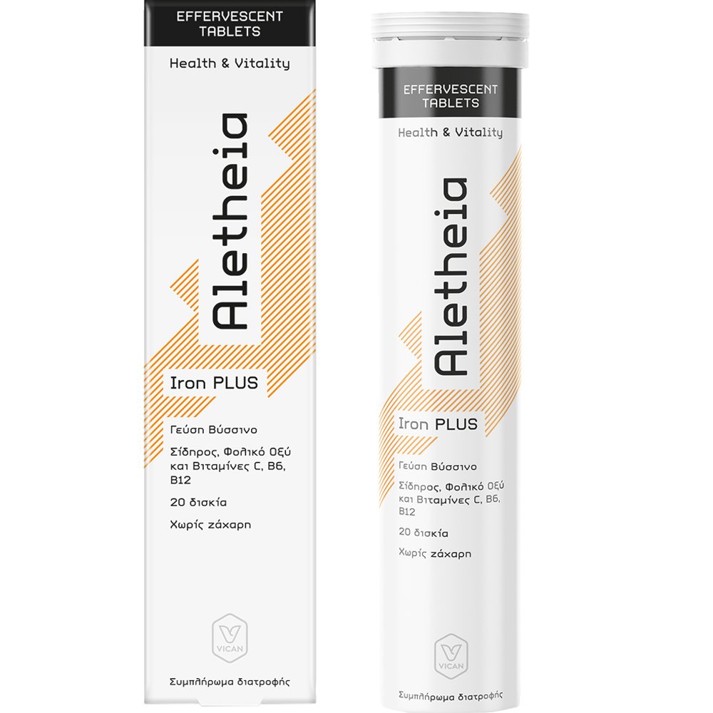 Vican Aletheia Iron Plus Συμπλήρωμα Διατροφής Σιδήρου & Βιταμινών Κατά της Κούρασης & Κόπωσης για τη Φυσιολογική Λειτουργία του Ανοσοποιητικού με Γεύση Βύσσινο 20 Effer.tabs
