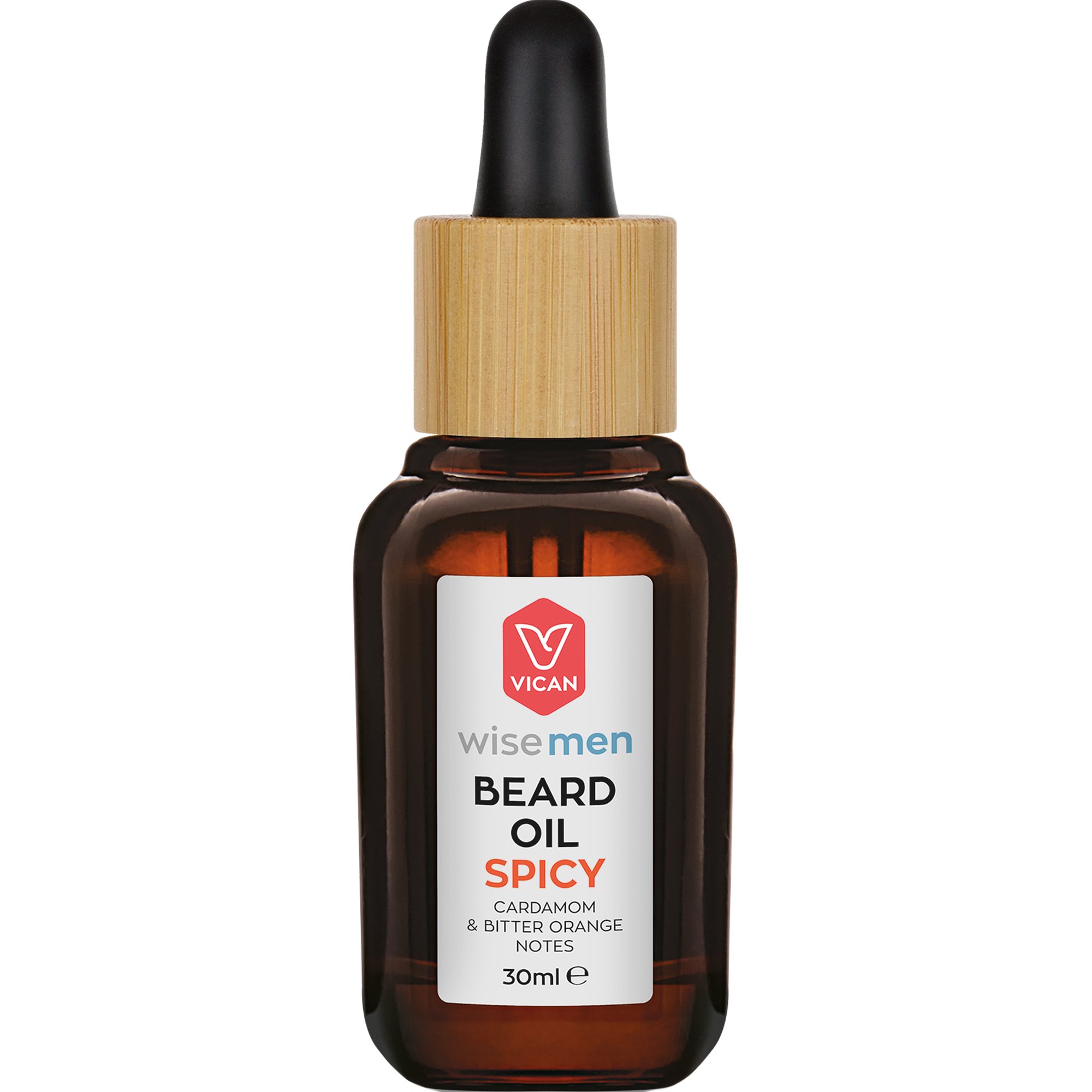Vican Vican Wise Men Beard Oil Spicy Ενυδατικό Λάδι που Προστατεύει & Μαλακώνει τα Γένια με Άρωμα Κάρδαμου & Bitter Orange 30ml