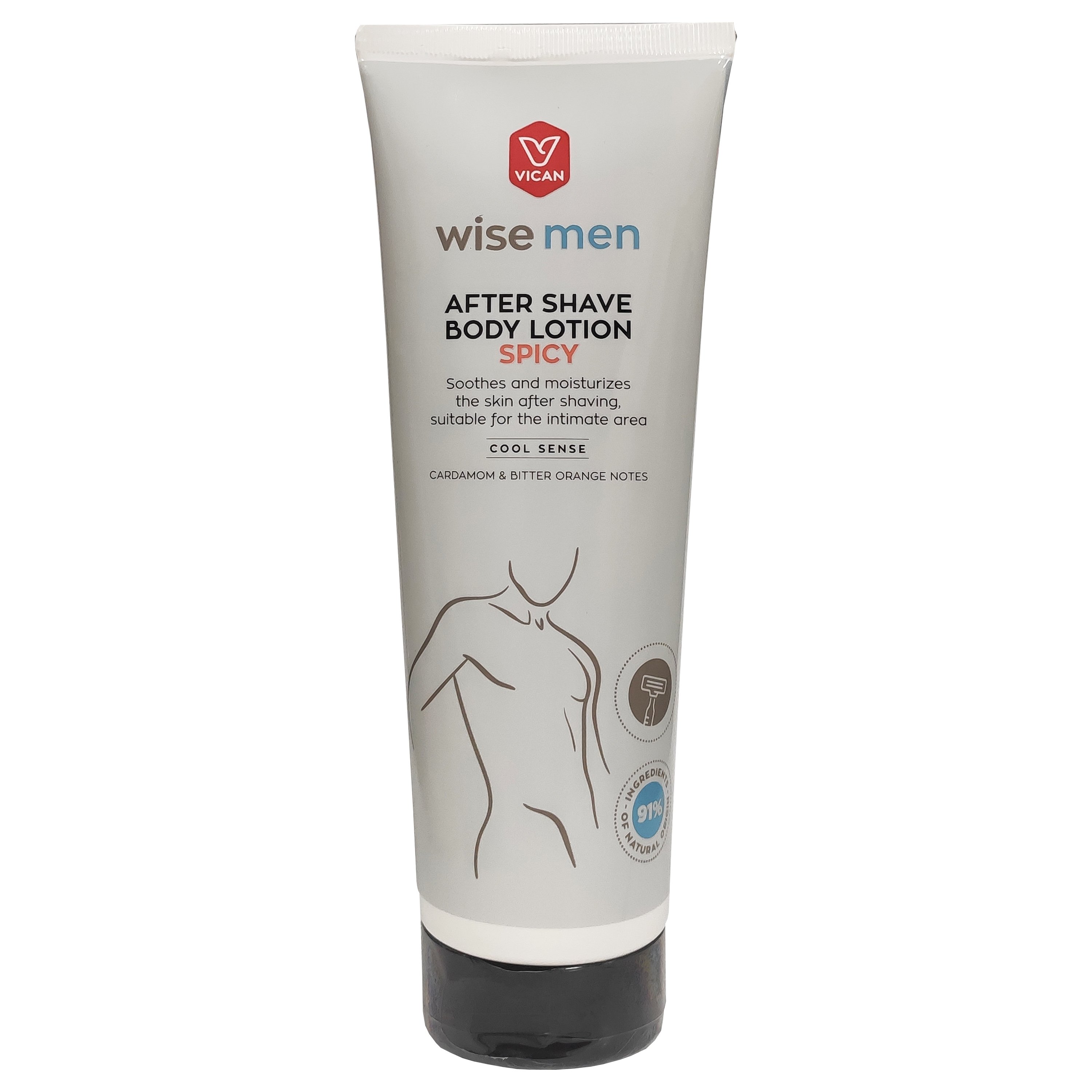 Vican Wise Men After Shave Body Lotion Spicy Ανδρικό Ενυδατικό Γαλάκτωμα Σώματος για Μετά το Ξύρισμα 200ml