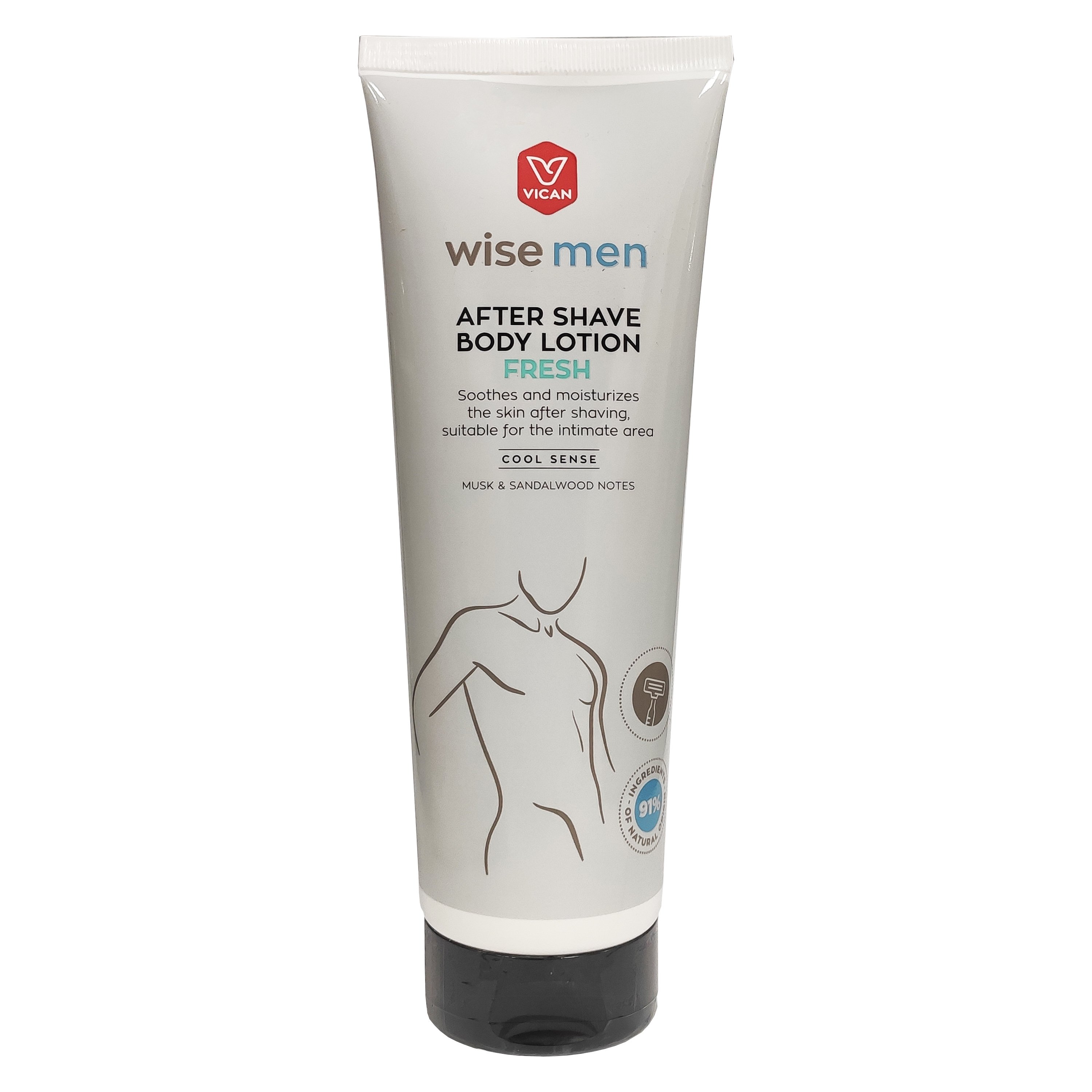 Vican Wise Men After Shave Body Lotion Fresh Ανδρικό Ενυδατικό Γαλάκτωμα Σώματος για Μετά το Ξύρισμα 200ml