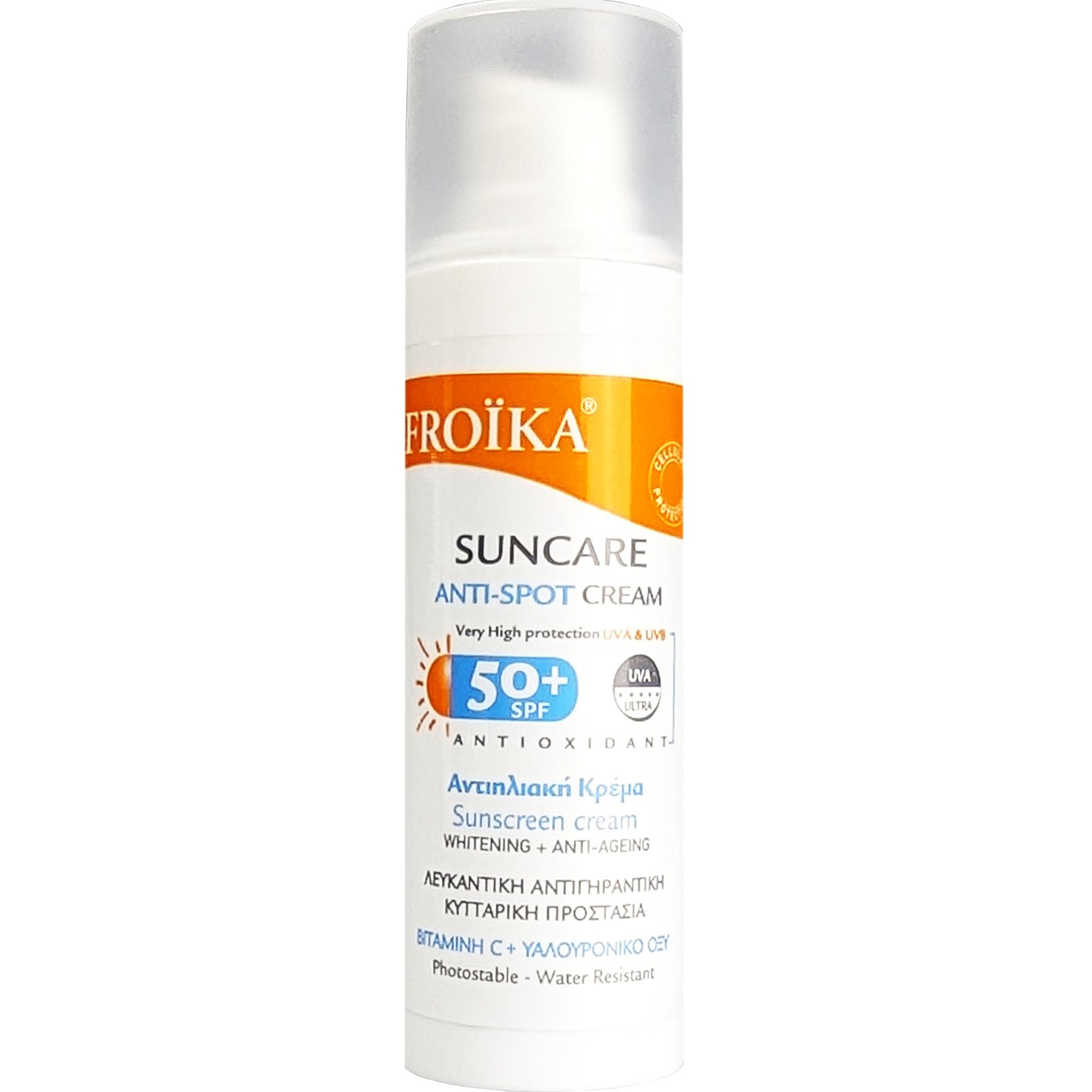 Froika Froika Suncare Anti-Spot Cream Spf50+ Αντηλιακή Κρέμα Προσώπου Πολύ Υψηλής Προστασίας με Δράση Κατά των Πανάδων 30ml