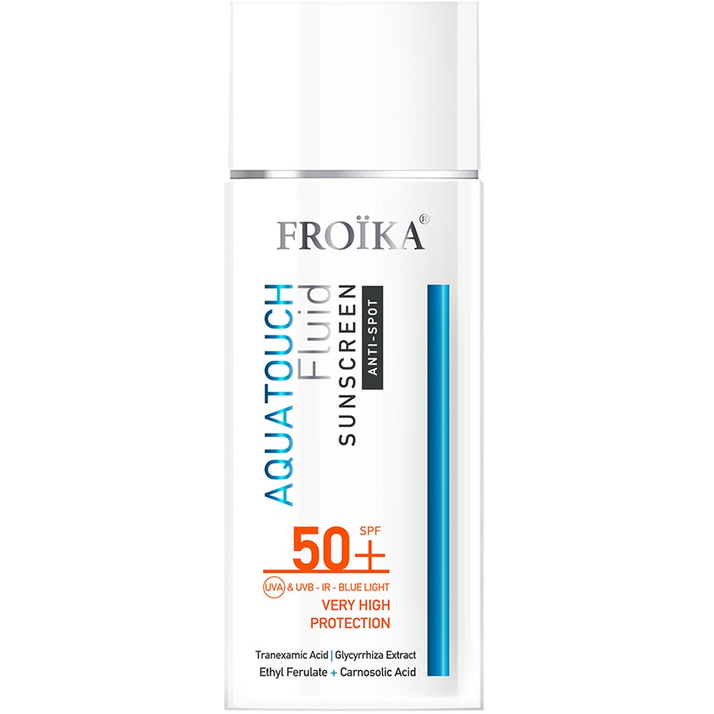 Froika Aquatouch Sunscreen Anti-Spot Spf50+ Fluid Αντηλιακό Προσώπου Λεπτόρρευστης Υφής Πολύ Υψηλής Προστασίας Κατά των Κηλίδων για Όλους τους Τύπους Επιδερμίδας 50ml