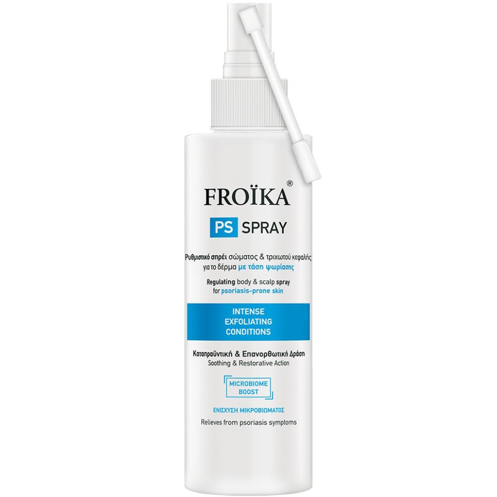 Froika Froika PS Soothing & Restorative Action Intense Exfoliating Conditions Regulating Body & Scalp Spray Ρυθμιστικό & Καταπραϋντικό Σπρέι Σώματος & Τριχωτού Κεφαλής για Δέρμα με Τάση Ψωρίασης 100ml