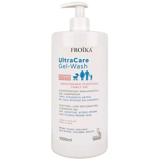 Froika UltraCare Gel-Wash Gel Καθαρισμού Προσώπου Σώματος για Όλη την Οικογένεια με Καταπραϋντικές Ιδιότητες για Ευαίσθητο Δέρμα 1000ml