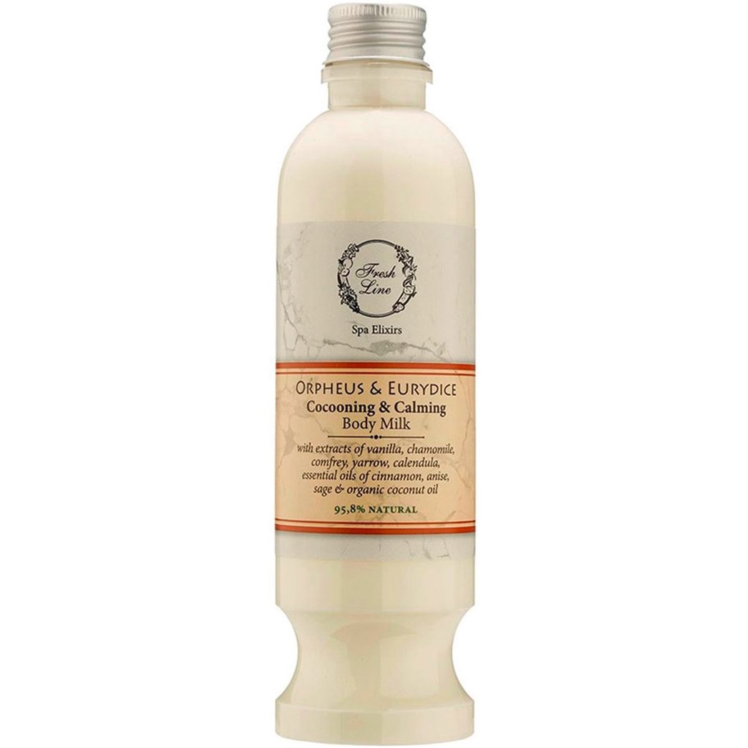 Fresh Line Spa Elixirs Orpheus & Eurydice Cocooning & Calming Body Milk Γαλάκτωμα Σώματος με Αιθέρια Έλαια από Κανέλα, Γλυκάνισο & Βιολογικό Λάδι Καρύδας για Χαλάρωση & Ηρεμία 250ml